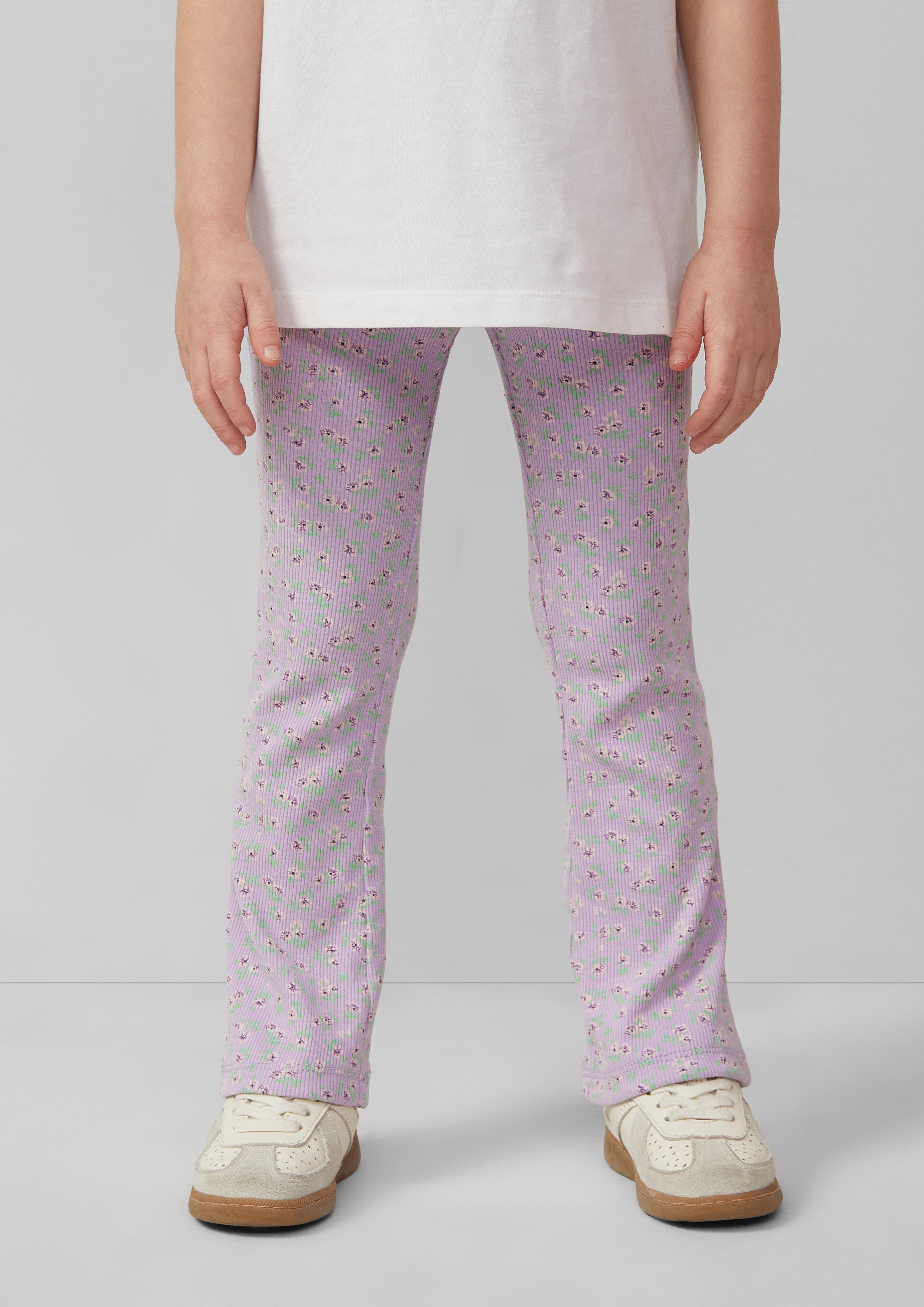 Ripp-Leggings mit Flared Leg