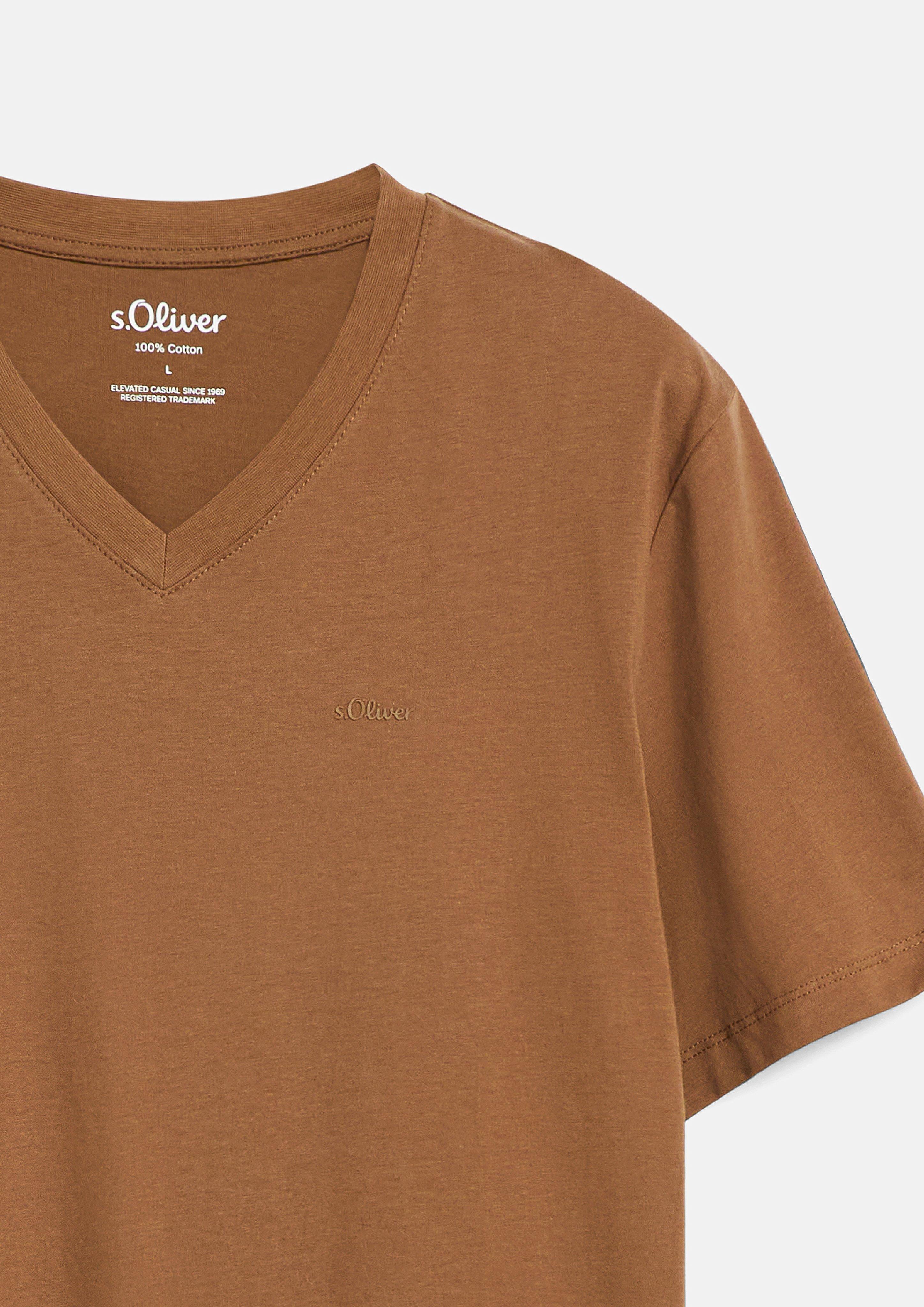 Hommes T-shirt en brun de s.Oliver