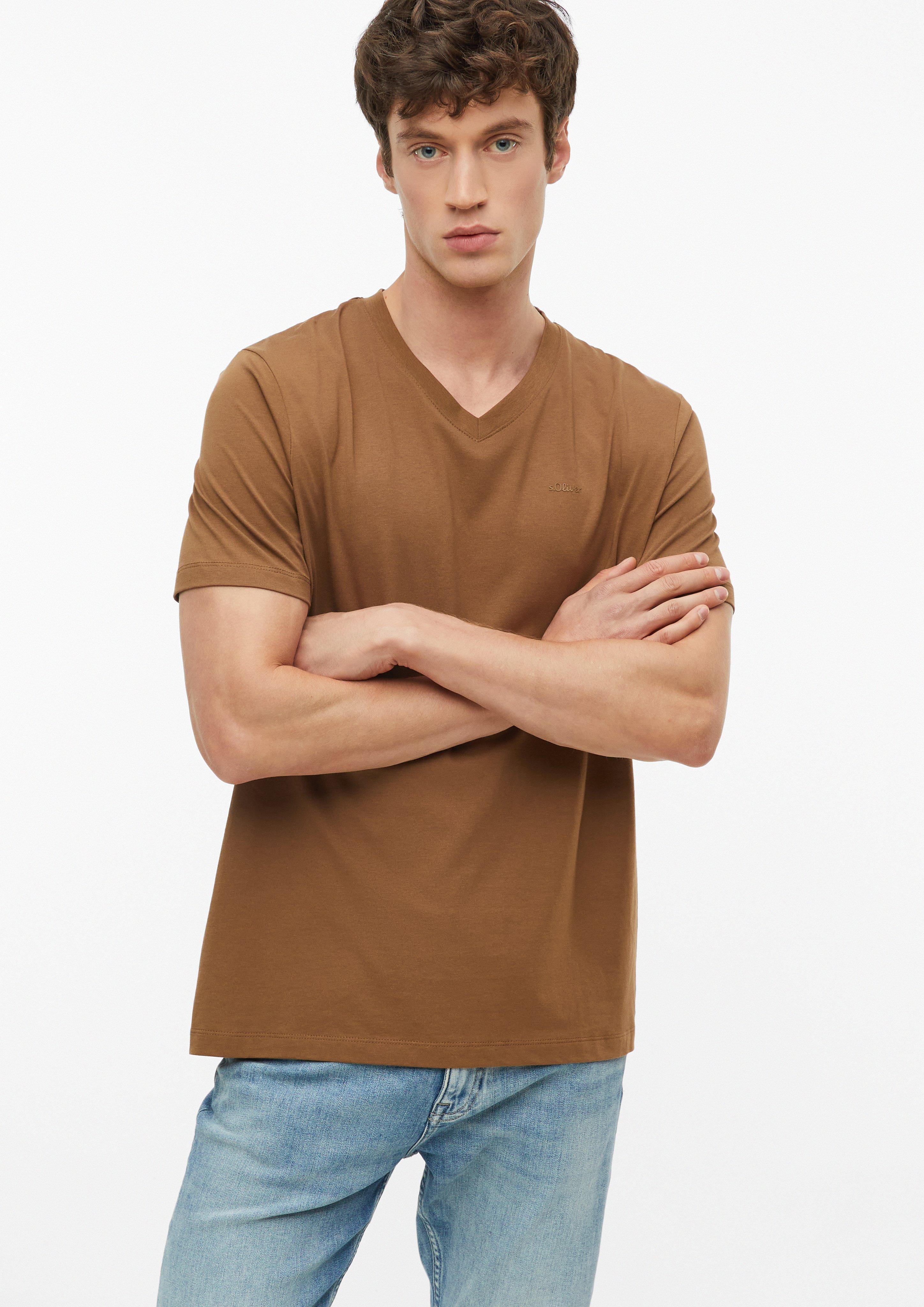 Hommes T-shirt en brun de s.Oliver