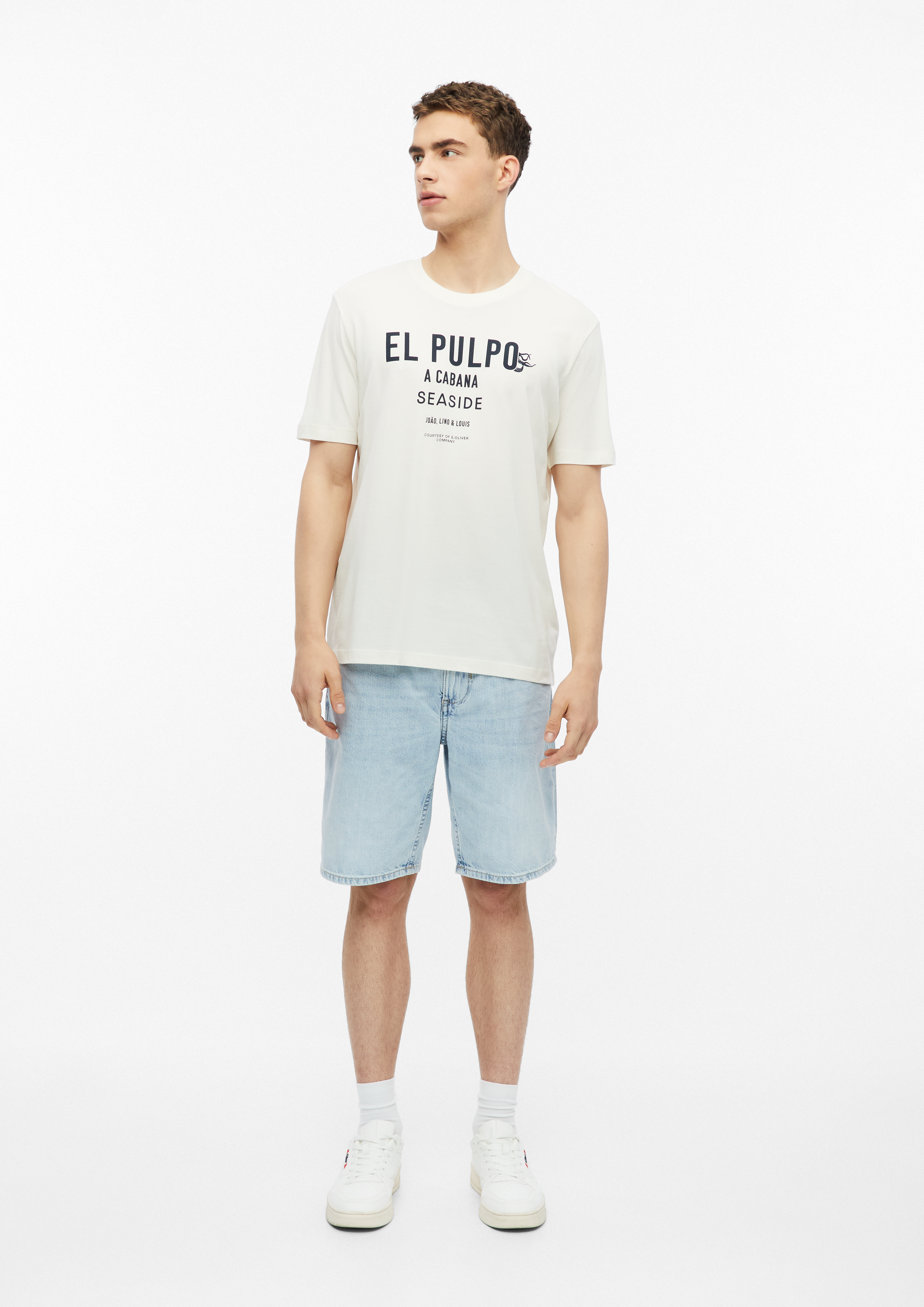 Heren T-Shirt in crème van s.Oliver