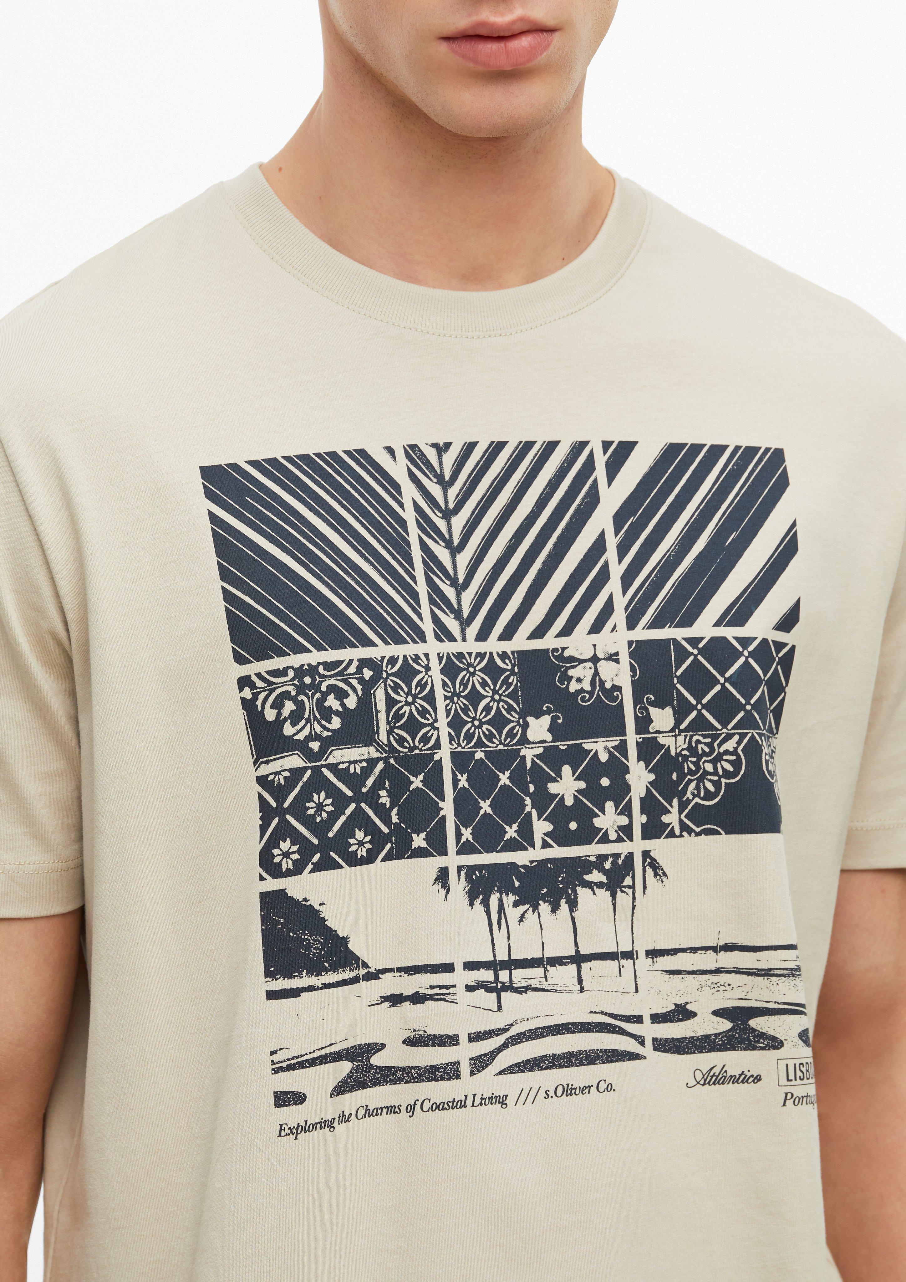 Men T-shirt in beige by s.Oliver