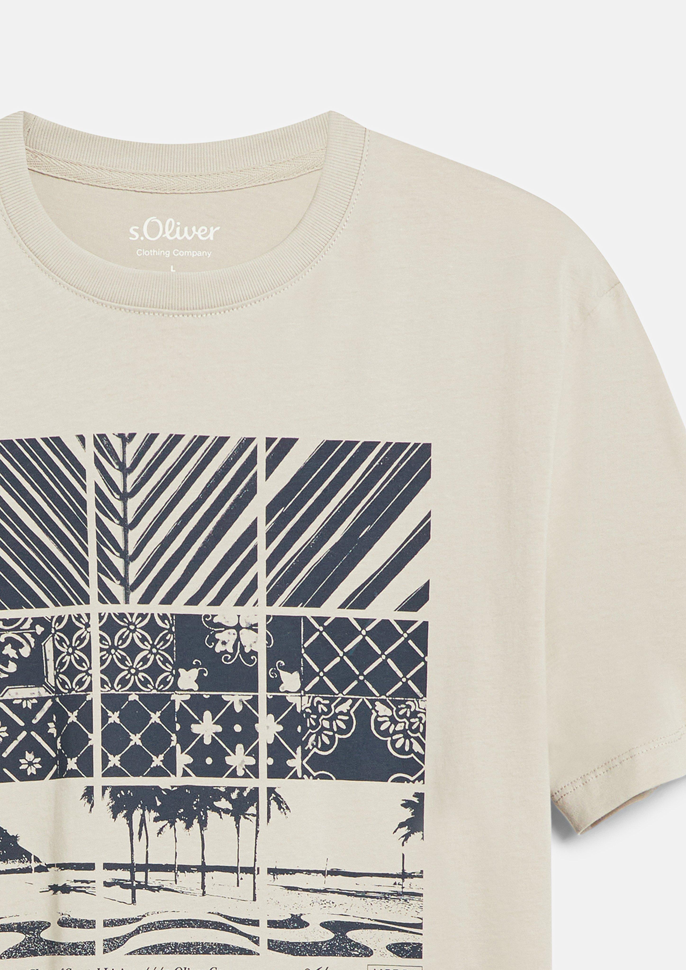 Men T-shirt in beige by s.Oliver