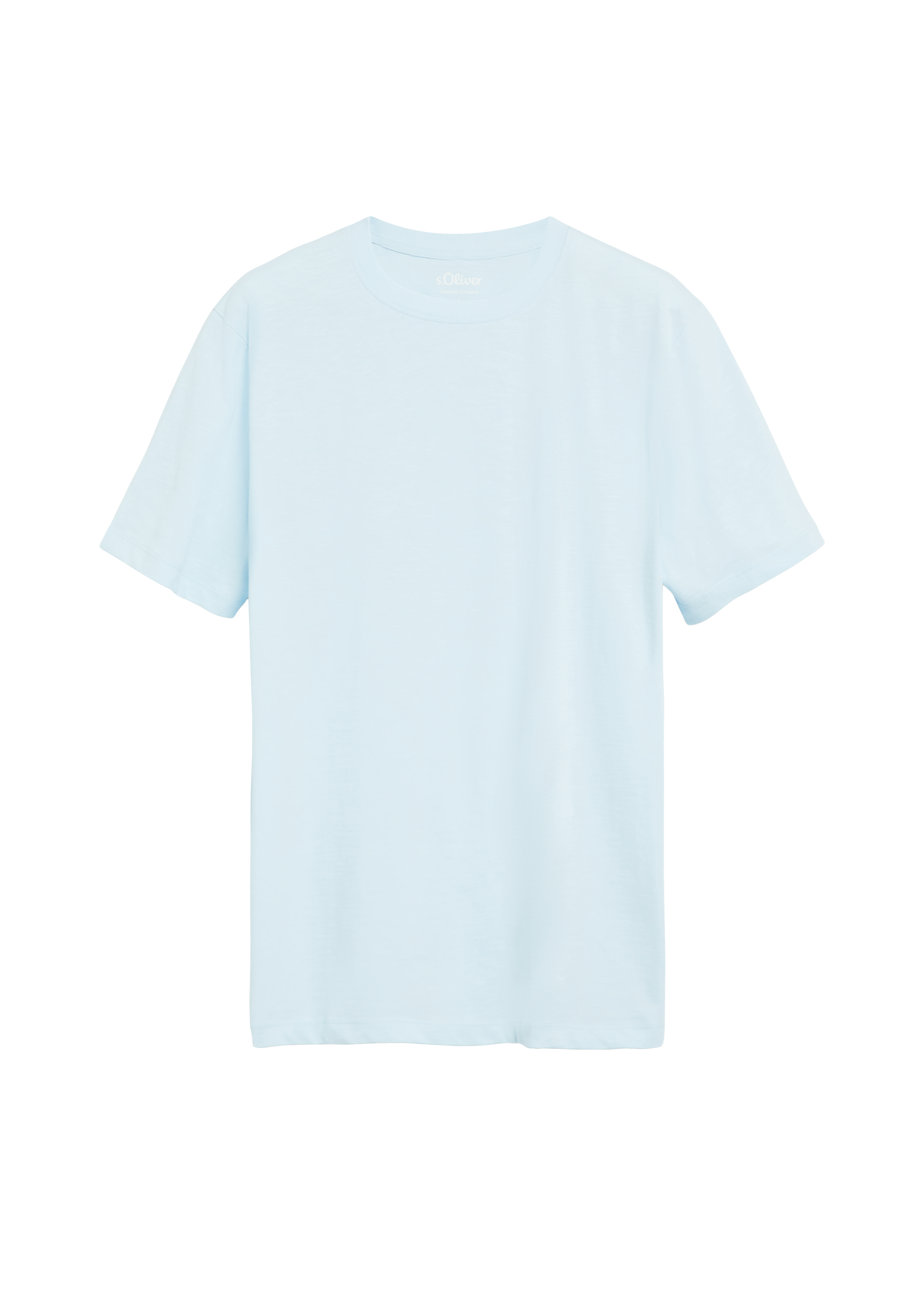 T-shirt in vlamgarenstructuur met logodetail