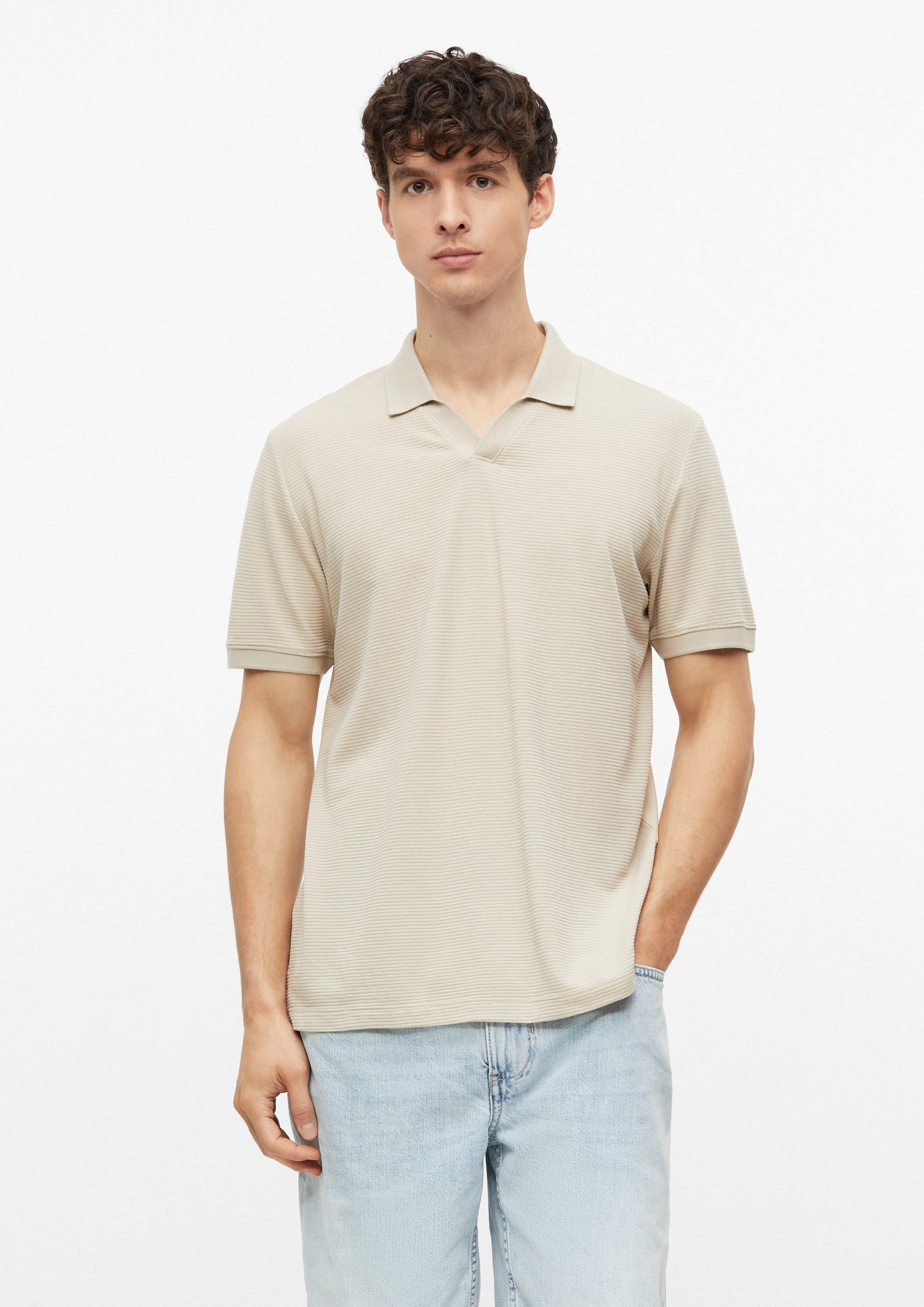 Men Polo shirt with textured stripes in  by s.Oliver
