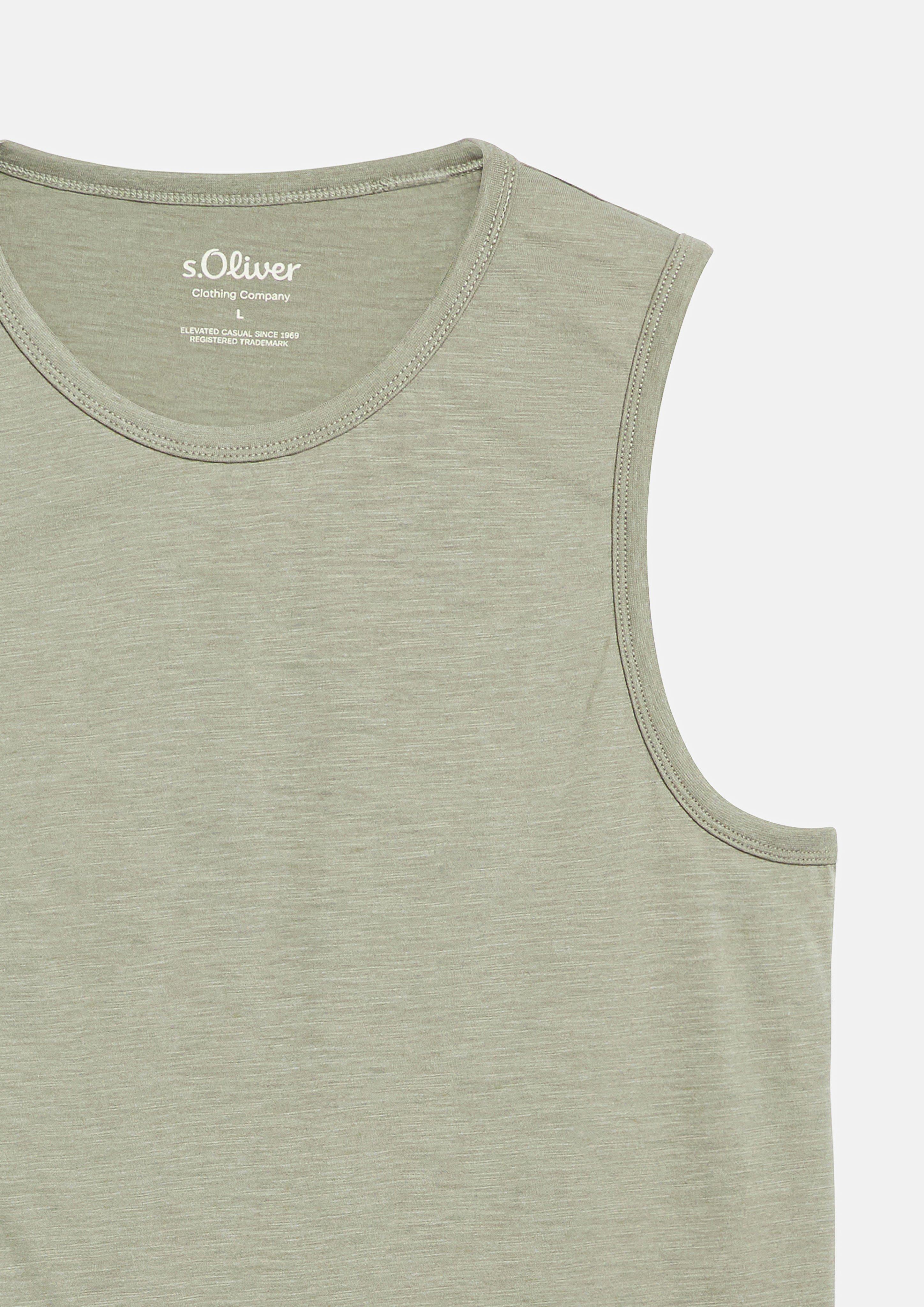 Heren T-shirt in olijfgroen van s.Oliver
