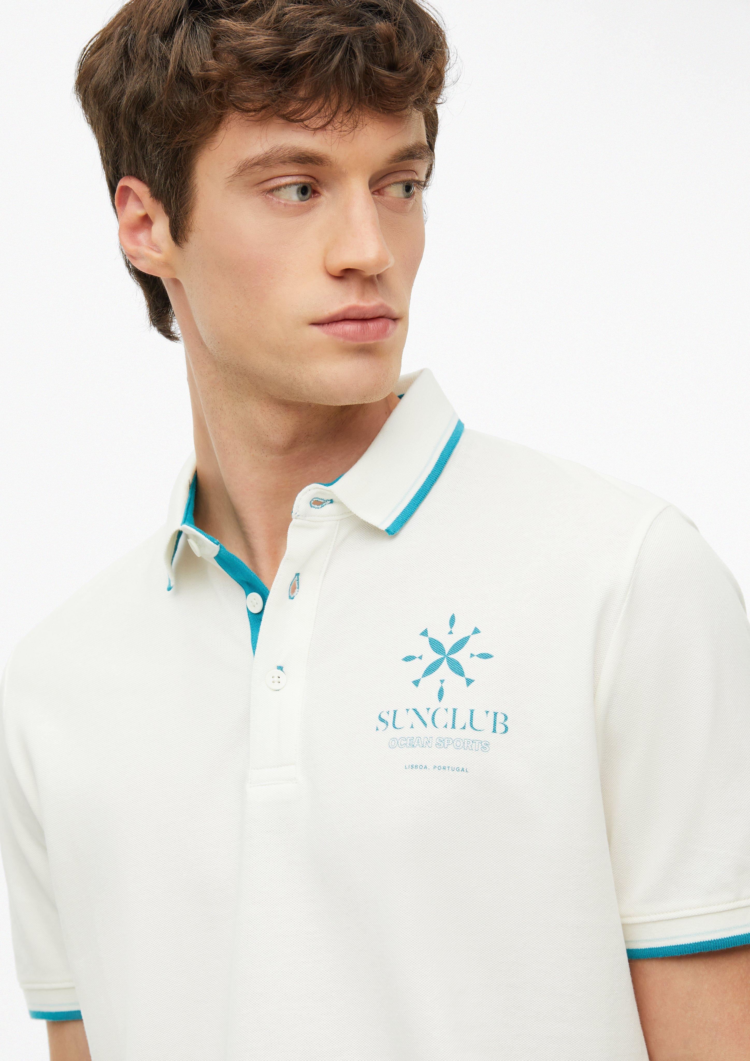 Heren Poloshirt in crème van s.Oliver
