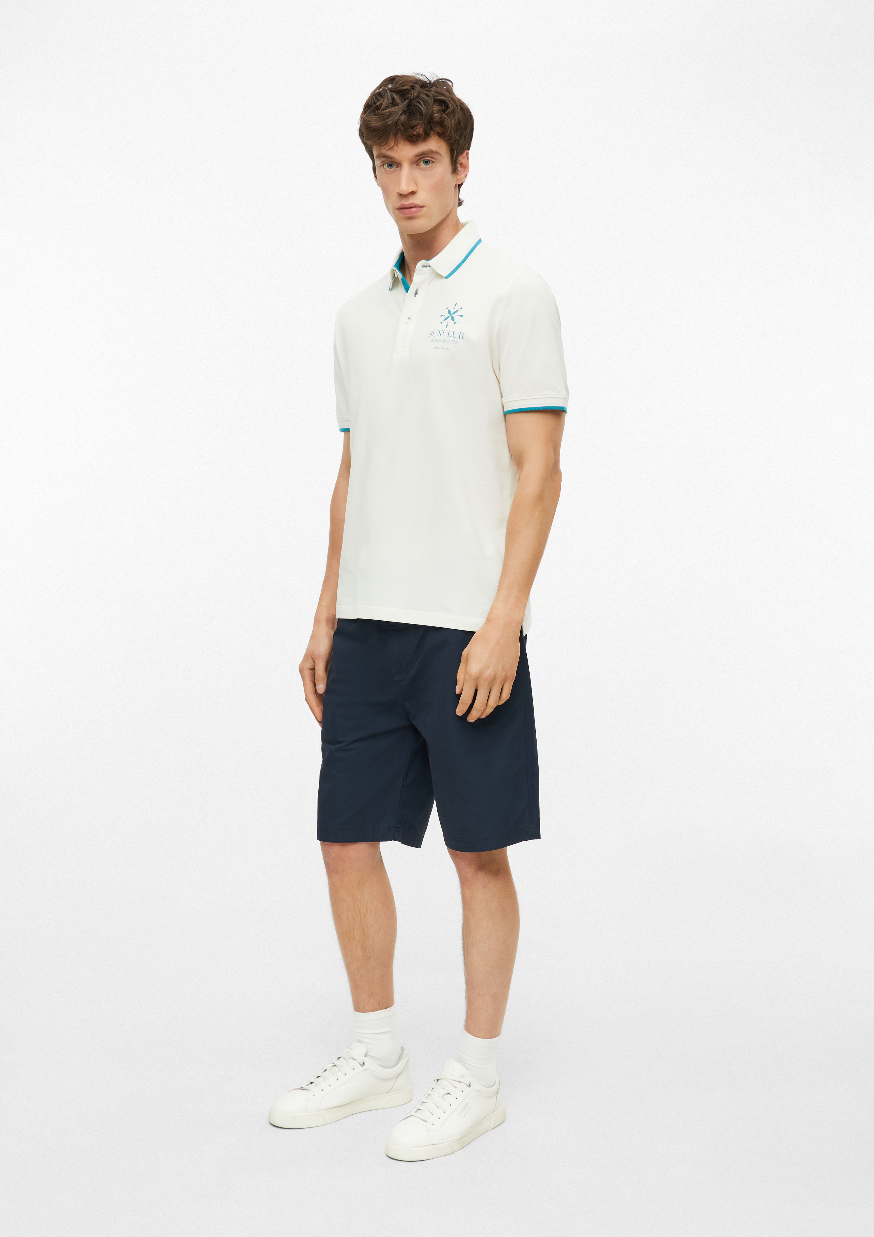Heren Poloshirt in crème van s.Oliver