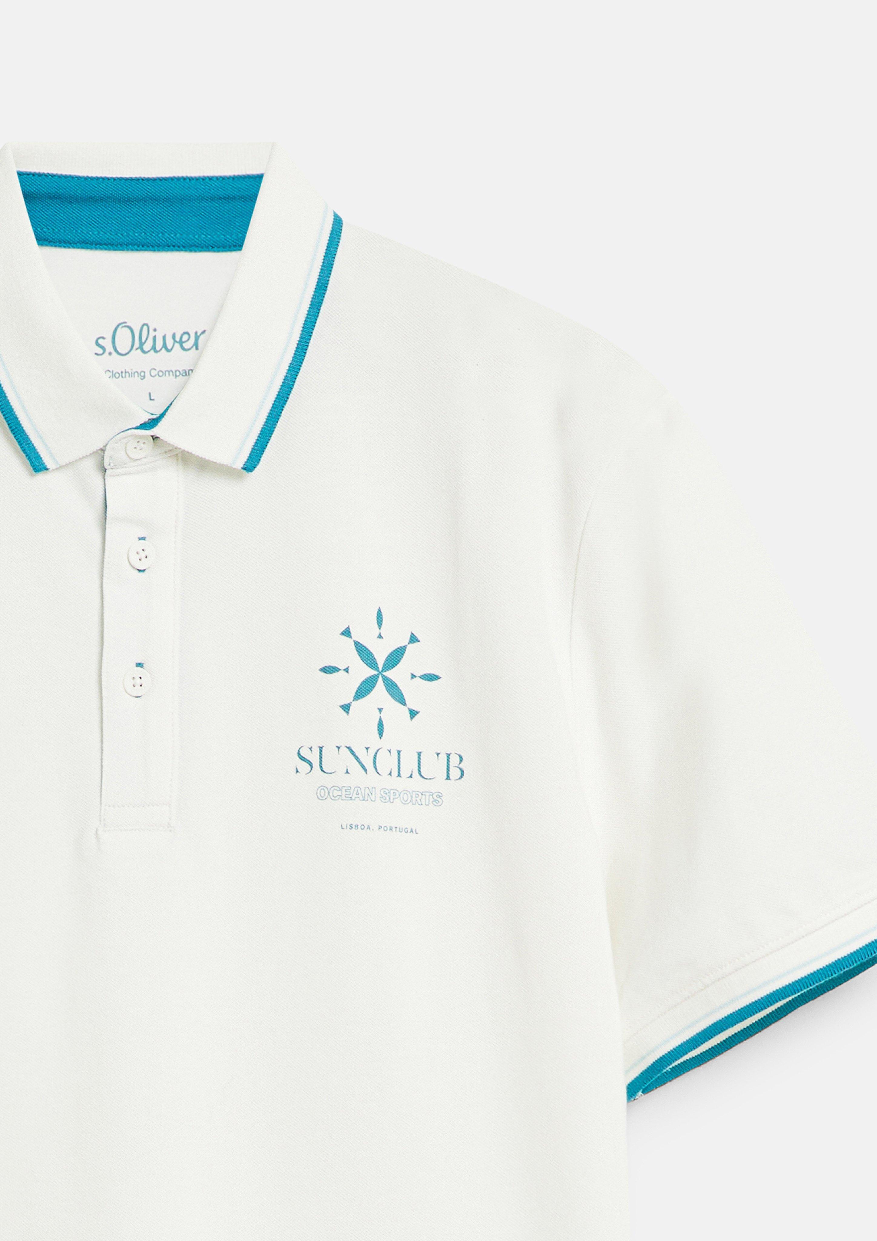 Heren Poloshirt in crème van s.Oliver