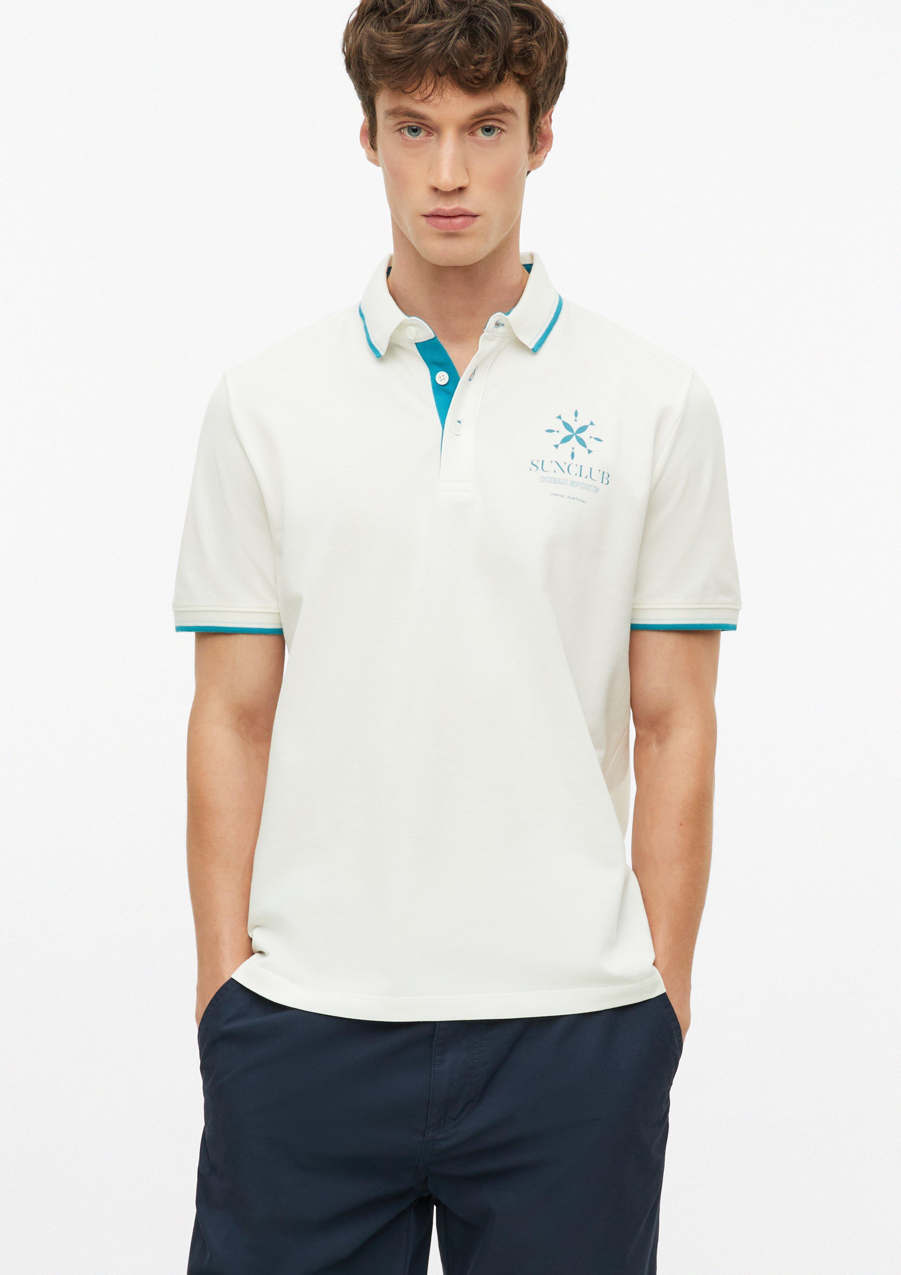 Heren Poloshirt in crème van s.Oliver