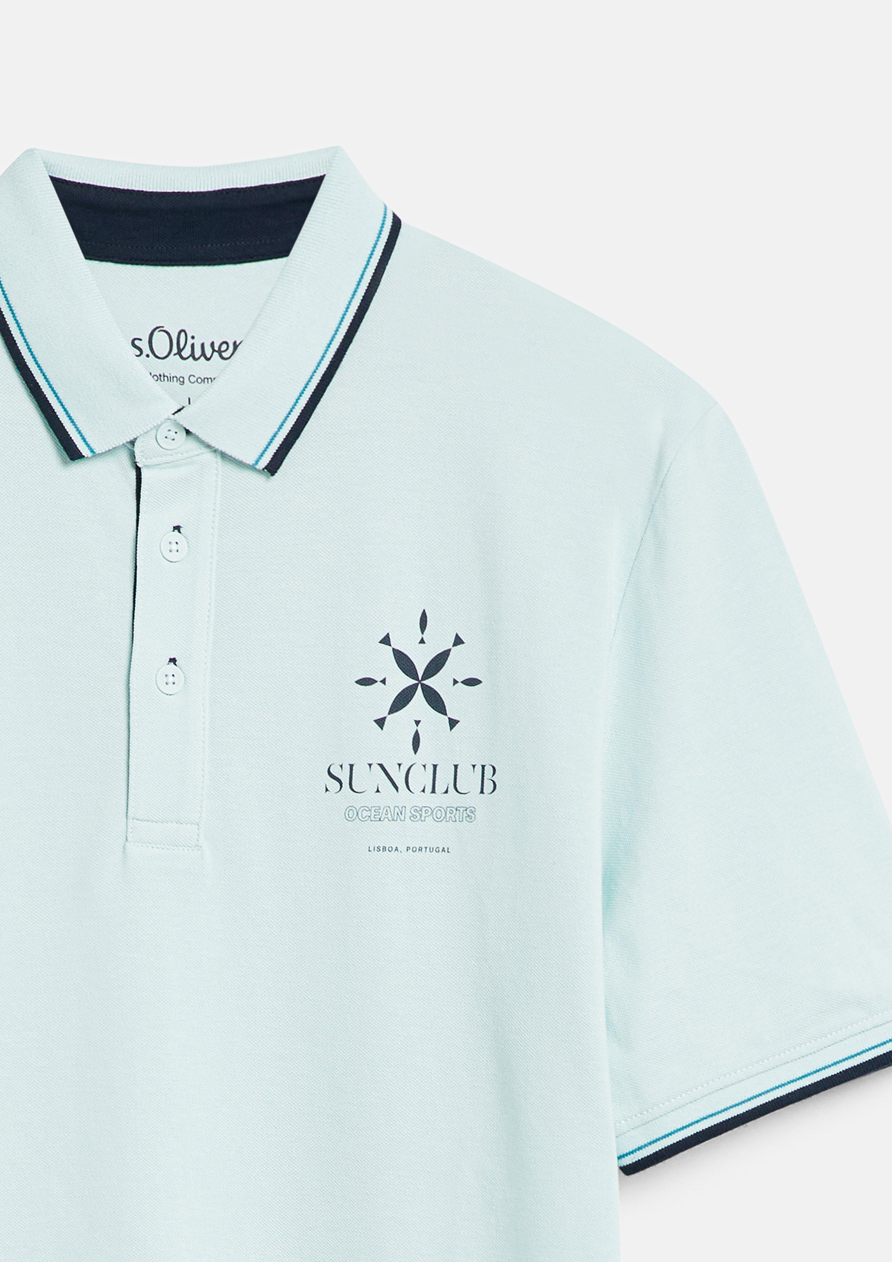 Heren Poloshirt in turkooizen van s.Oliver