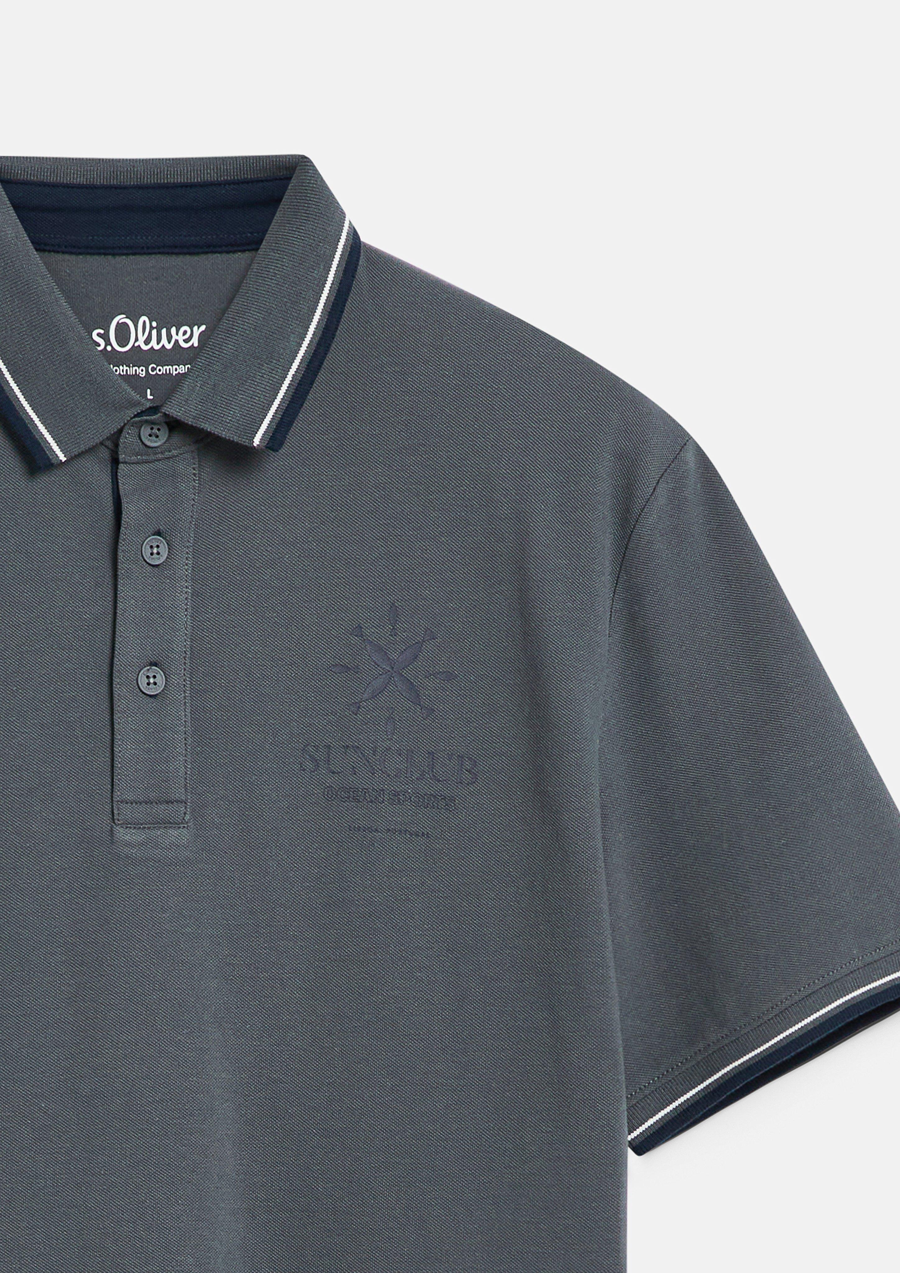 Heren Poloshirt in grijs van s.Oliver