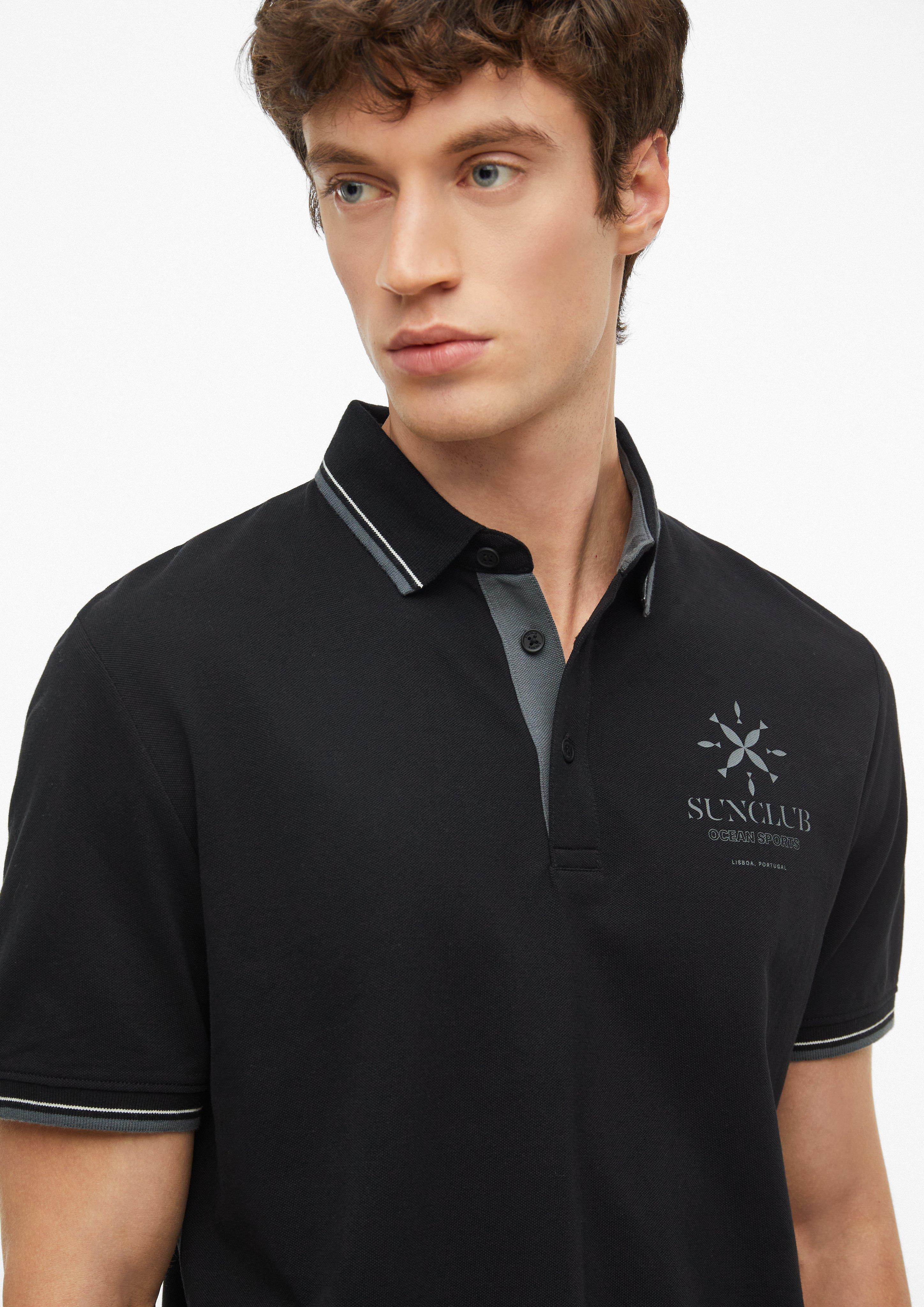 Heren Polo-Shirt in zwart van s.Oliver