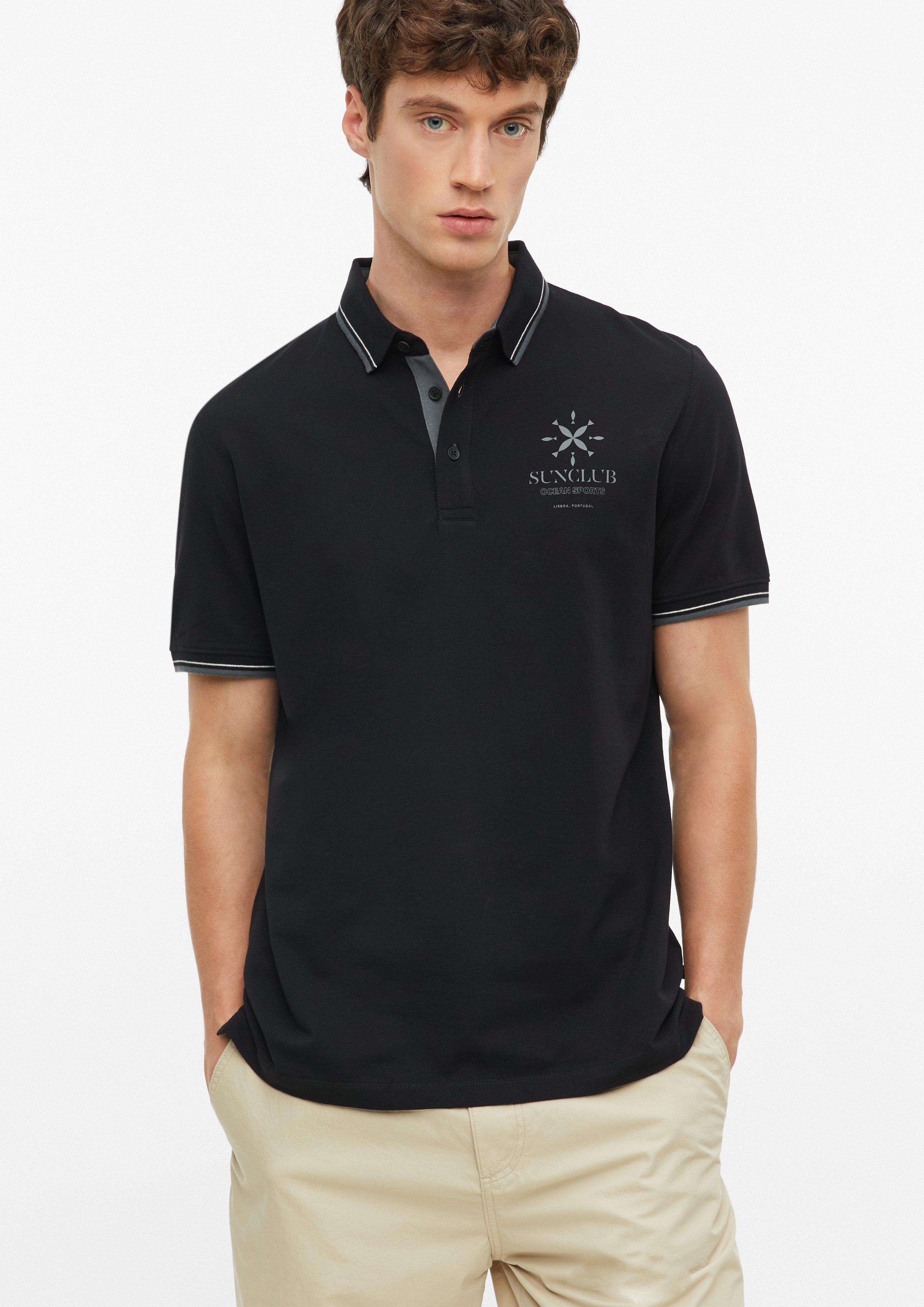 Heren Polo-Shirt in zwart van s.Oliver