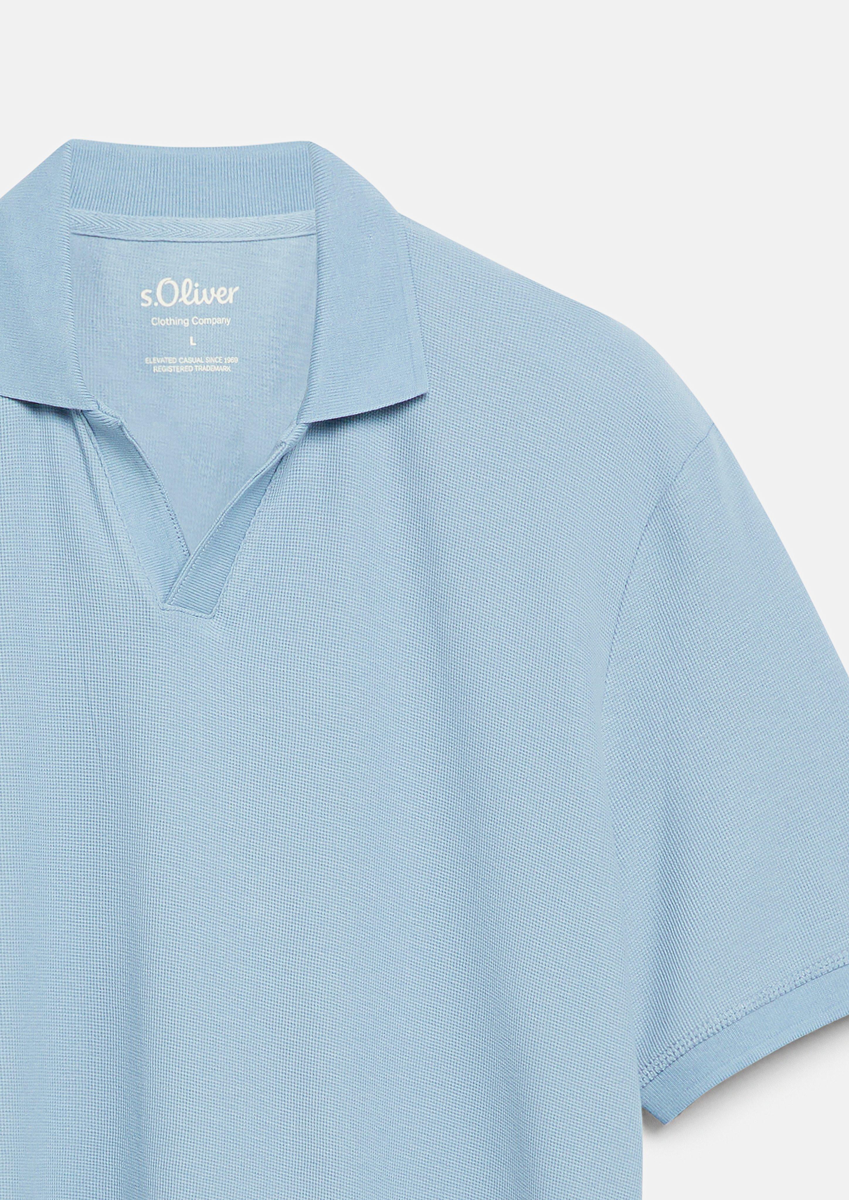 Heren Polo-Shirt in blauw van s.Oliver