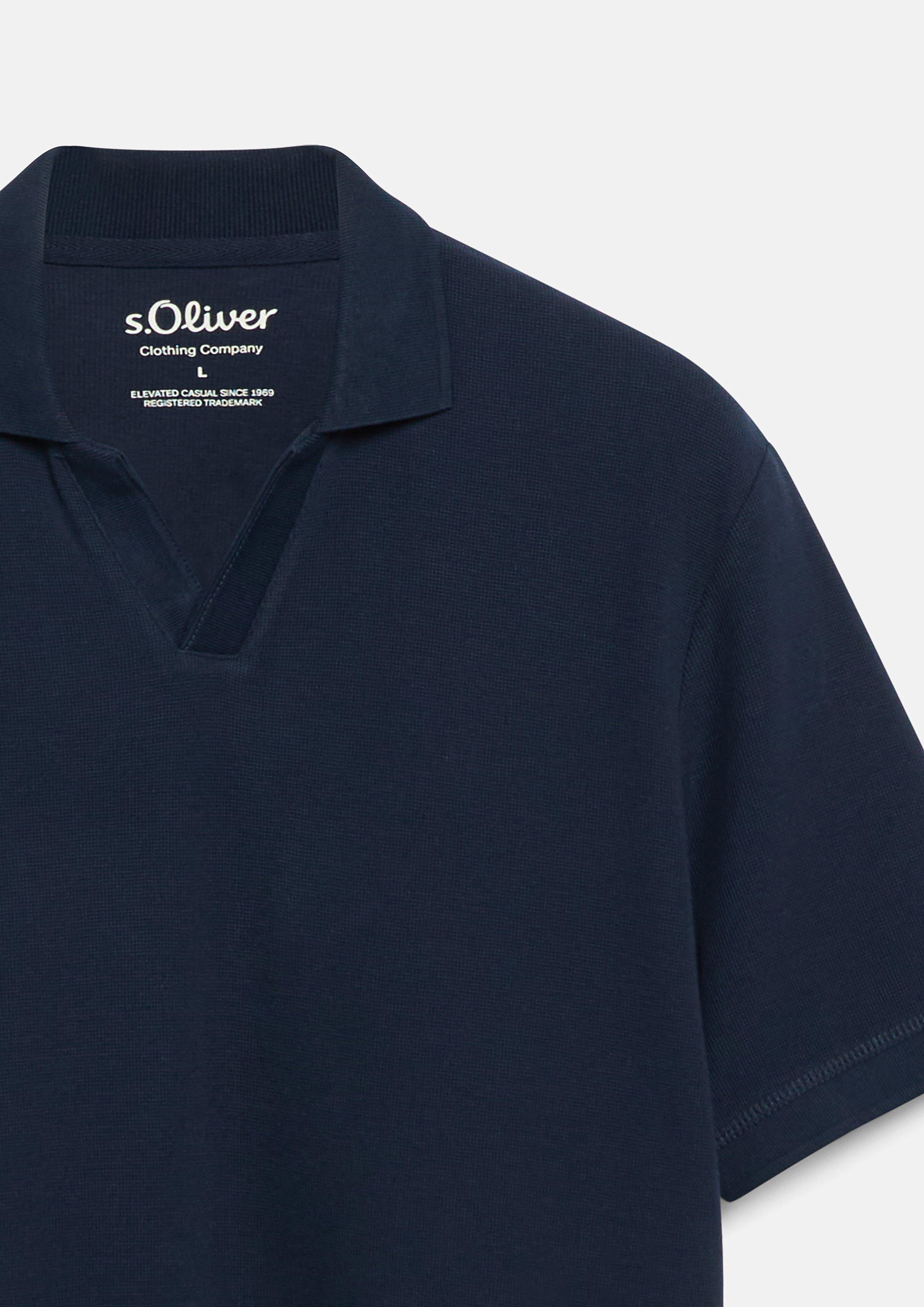 Heren Poloshirt in blauw van s.Oliver