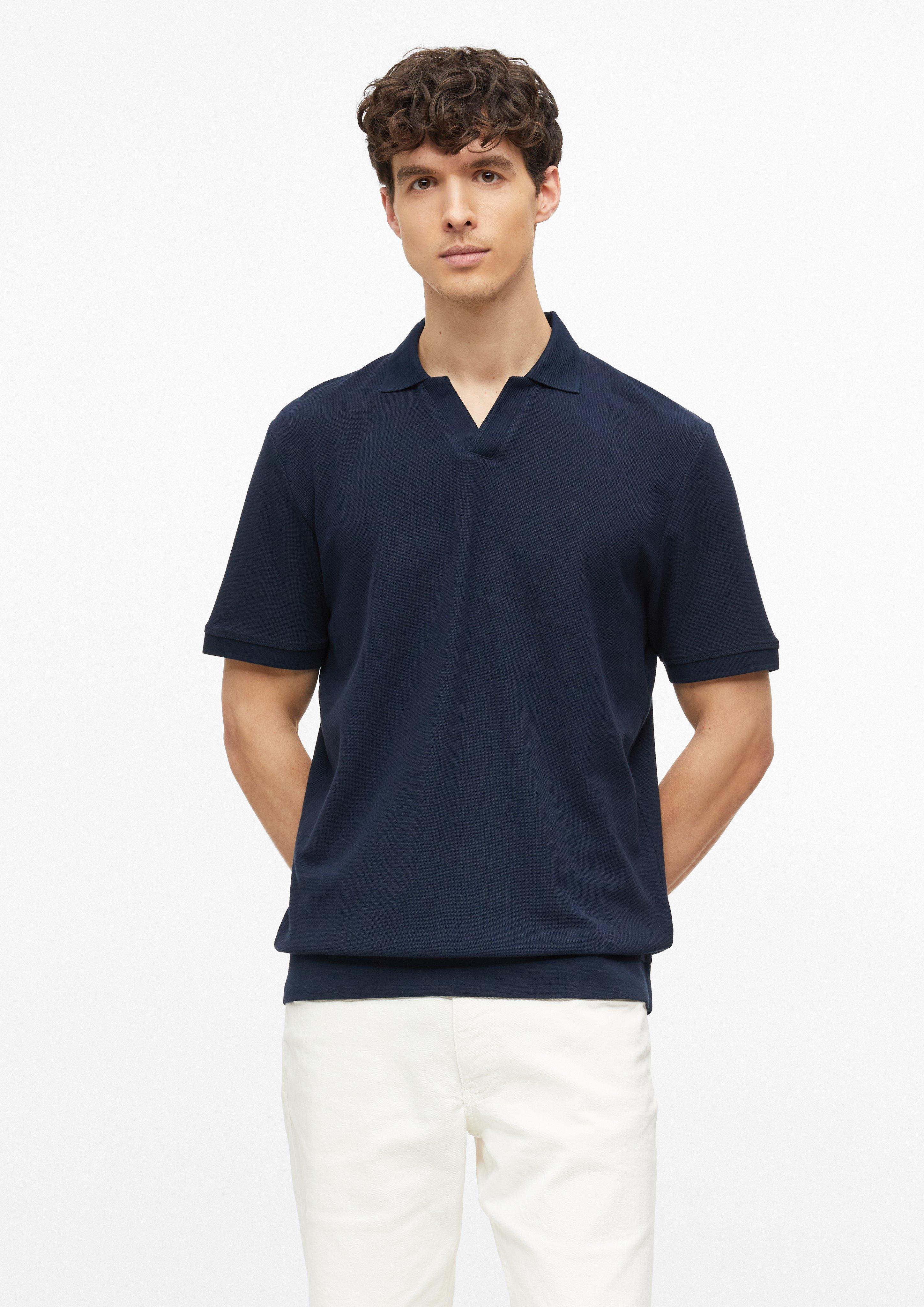 Heren Gestructureerd poloshirt met boorden in  van s.Oliver