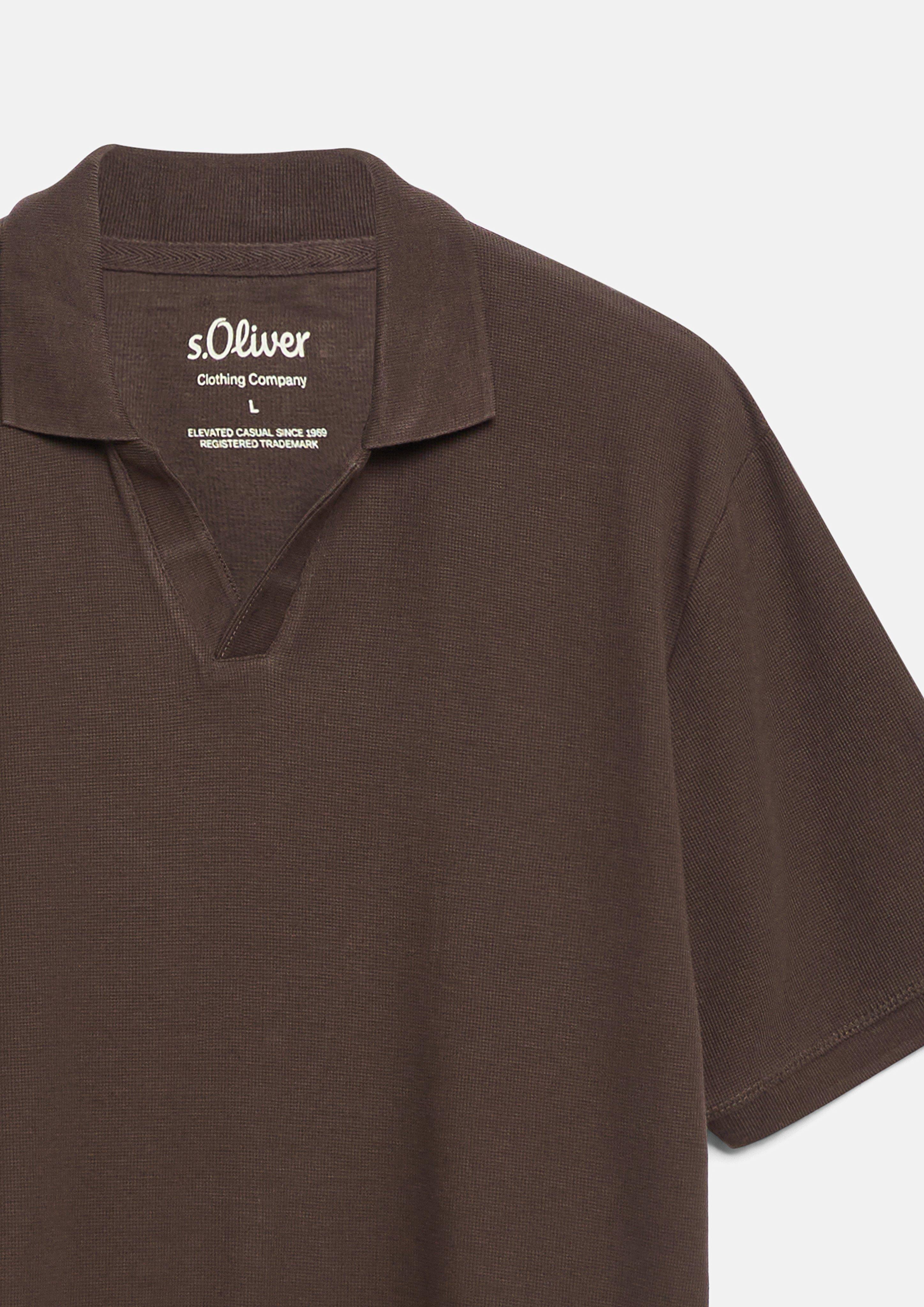 Heren Poloshirt in bruin van s.Oliver