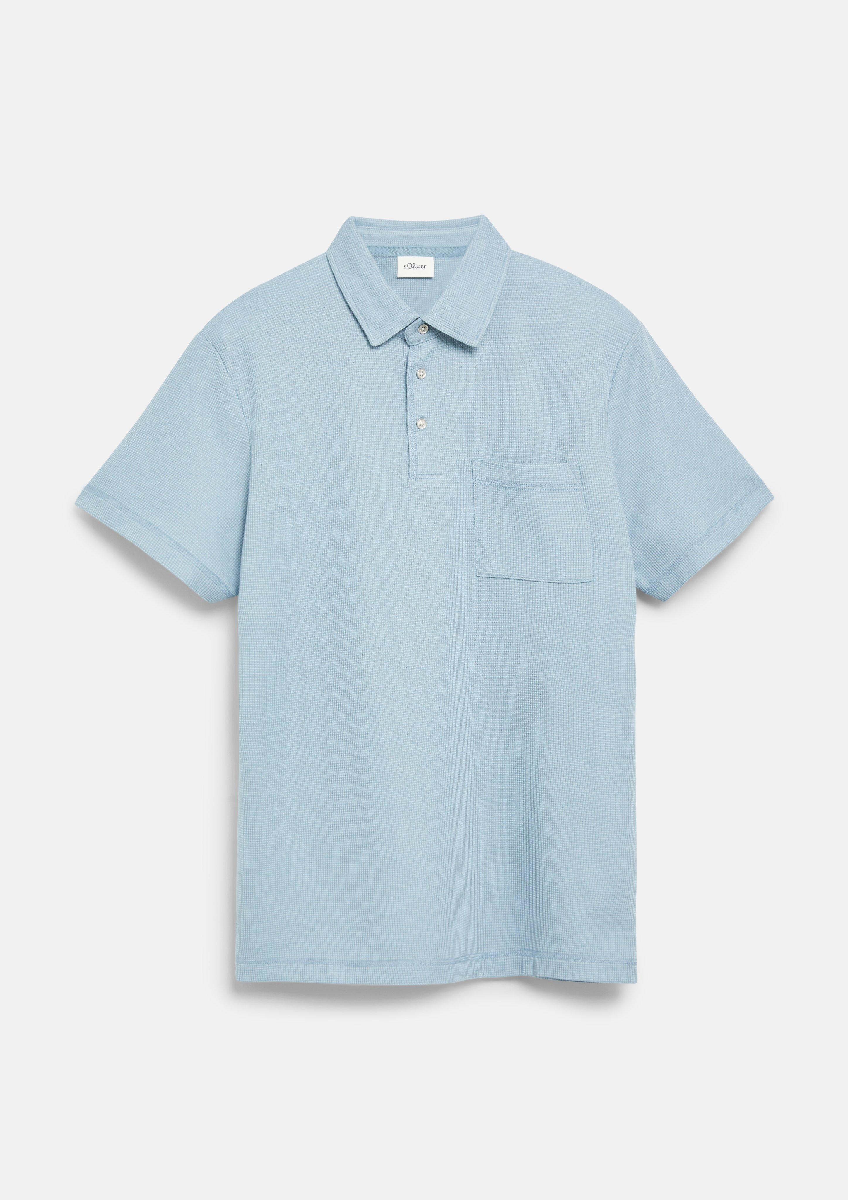 Herren Sportives Poloshirt mit Bicolor-Struktur und Brusttasche in  von s.Oliver