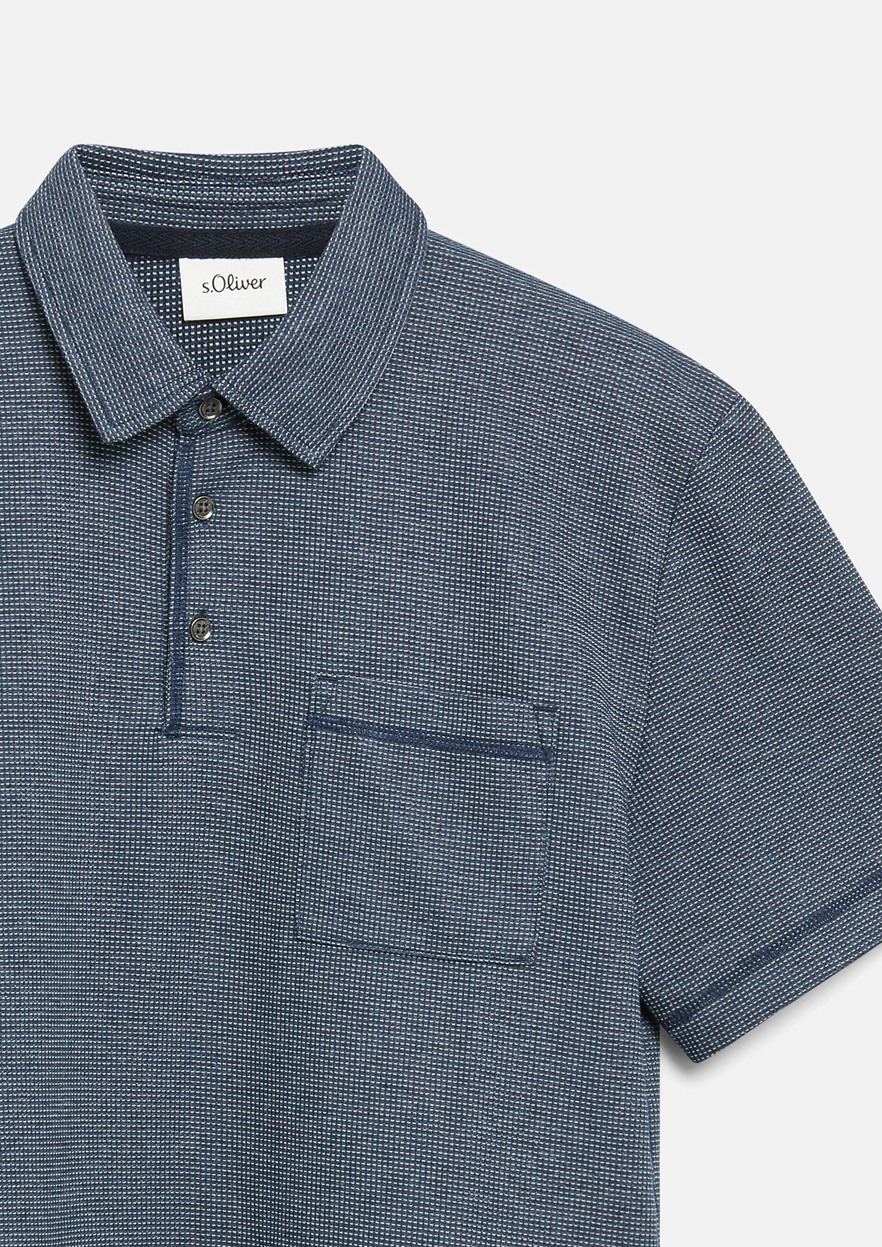 Herren Polo-Shirt in blau von s.Oliver