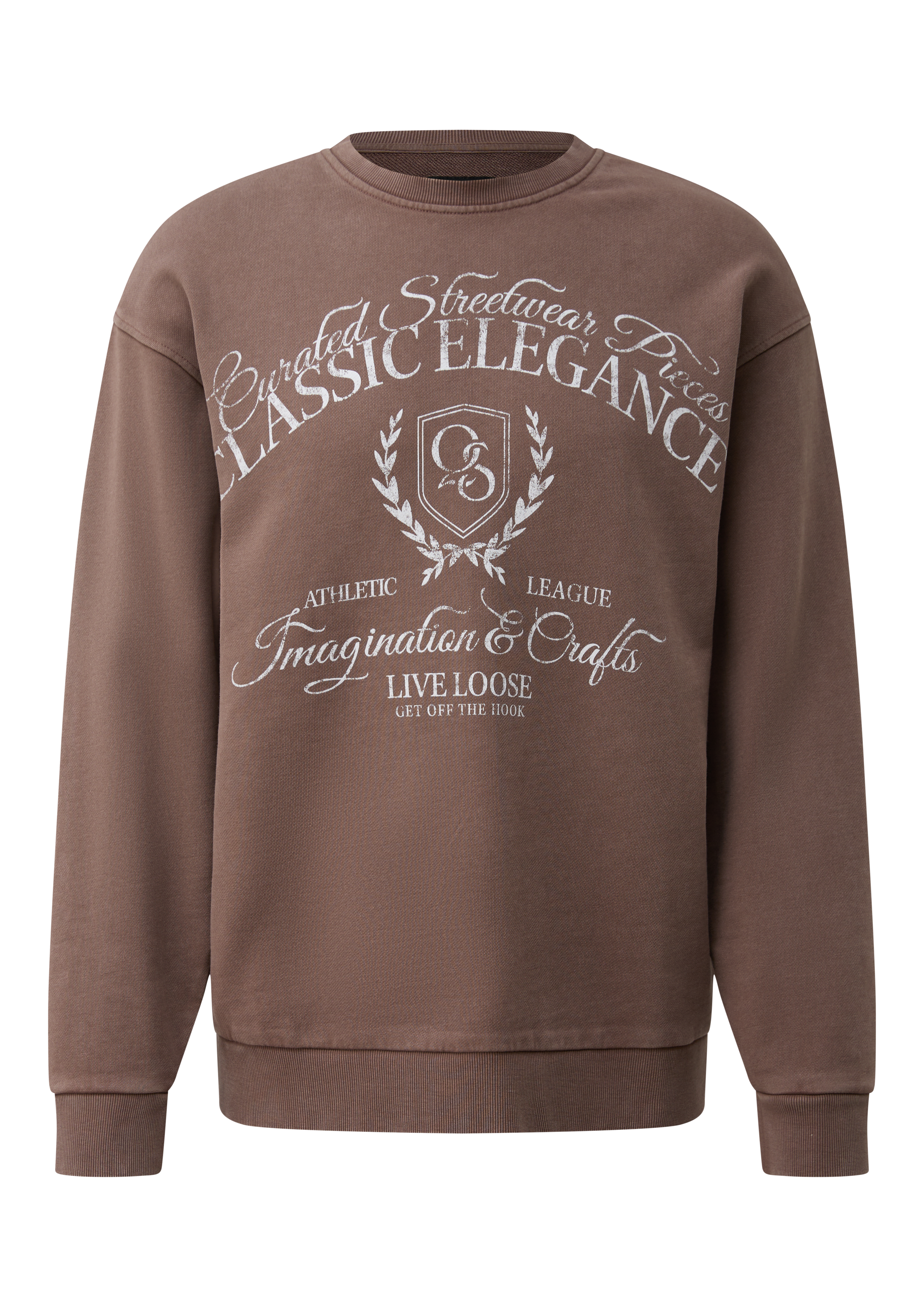 Gewassen sweatshirt met print