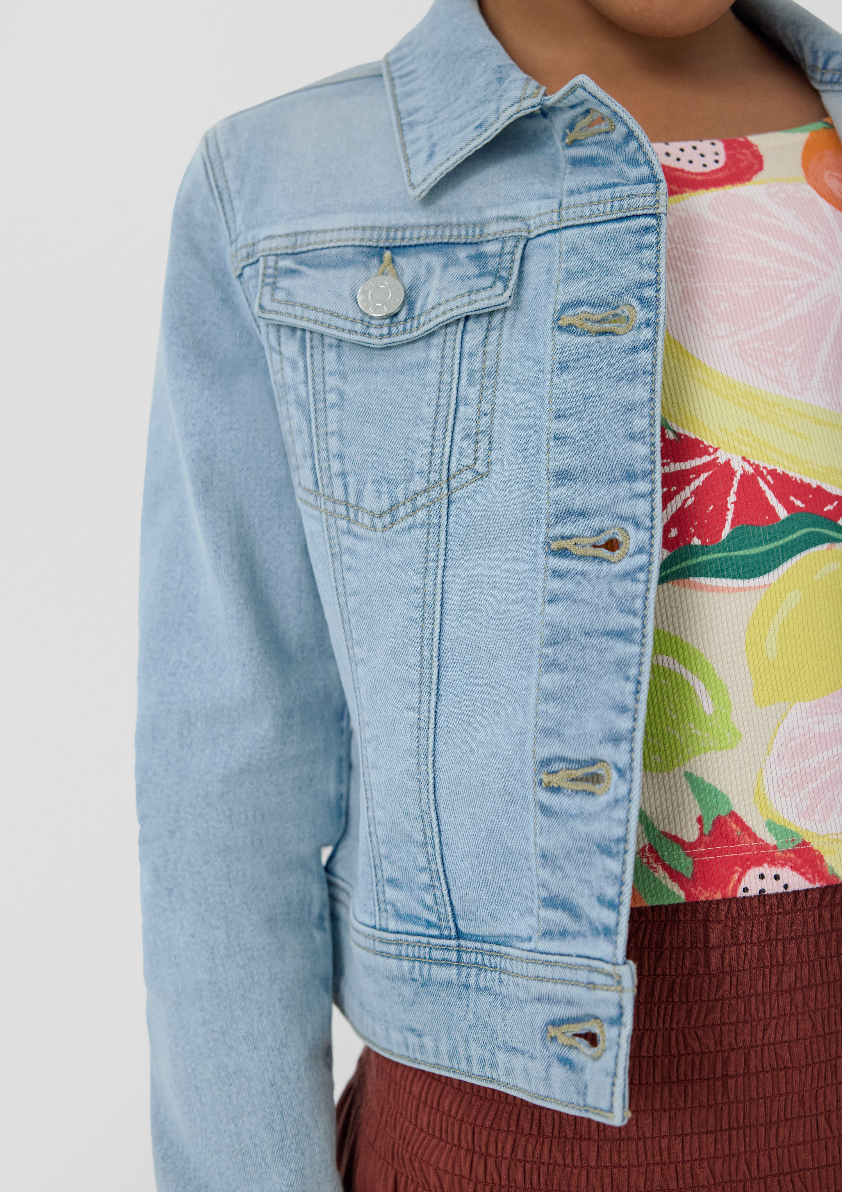 Thumbnail - Jacke aus Denim mit Waschung und Used-Effekt