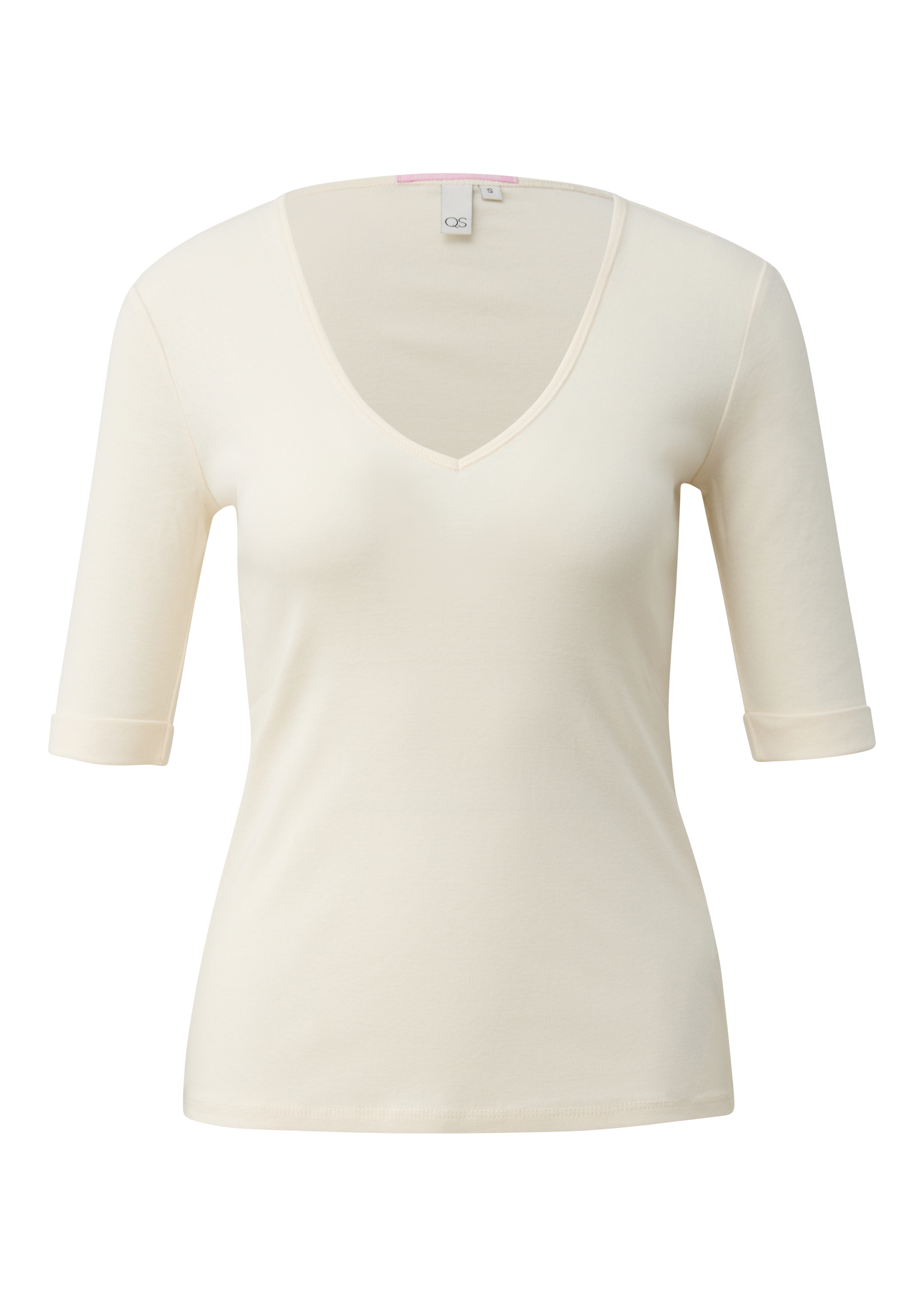 Qs T-Shirt Mit V-Ausschnitt