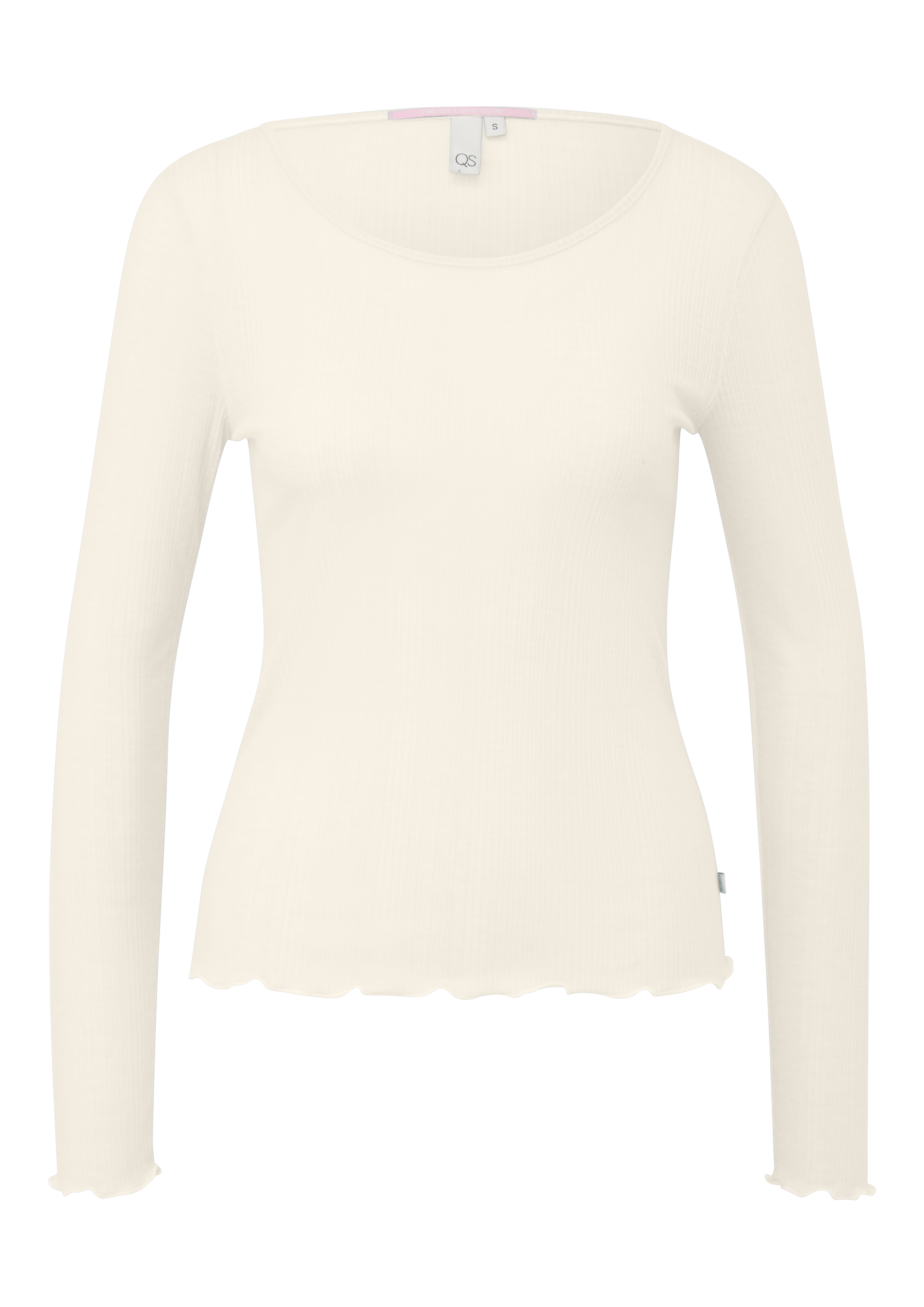 Licht transparant geribd shirt