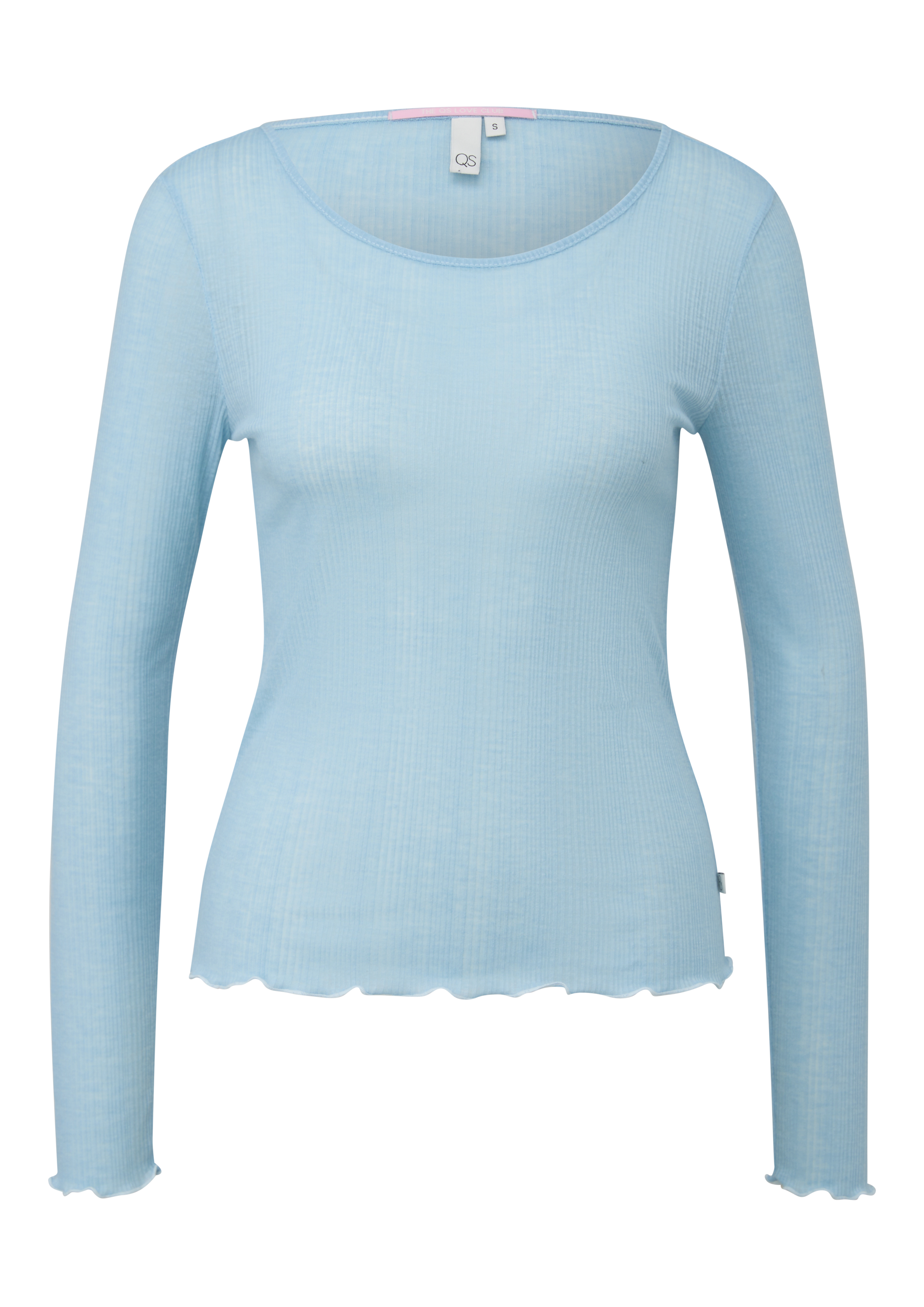 Licht transparant geribd shirt