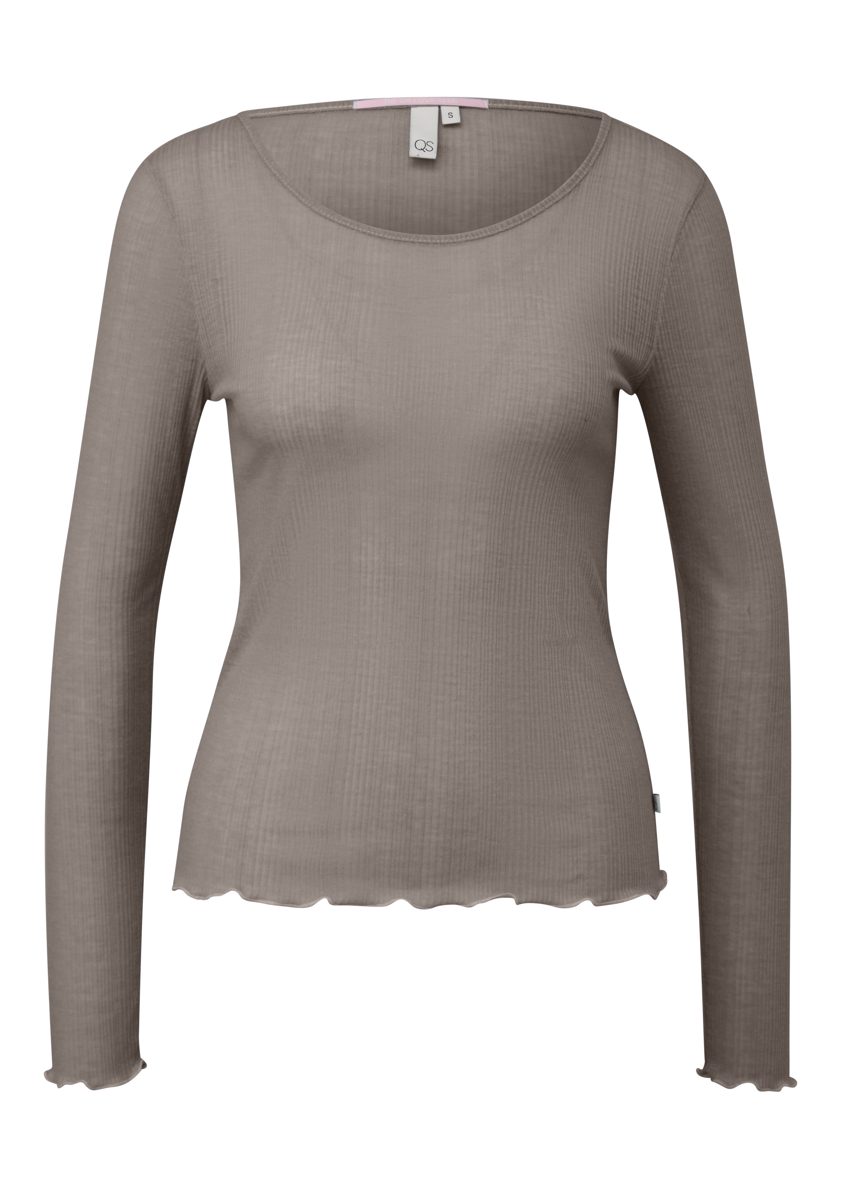 Licht transparant geribd shirt