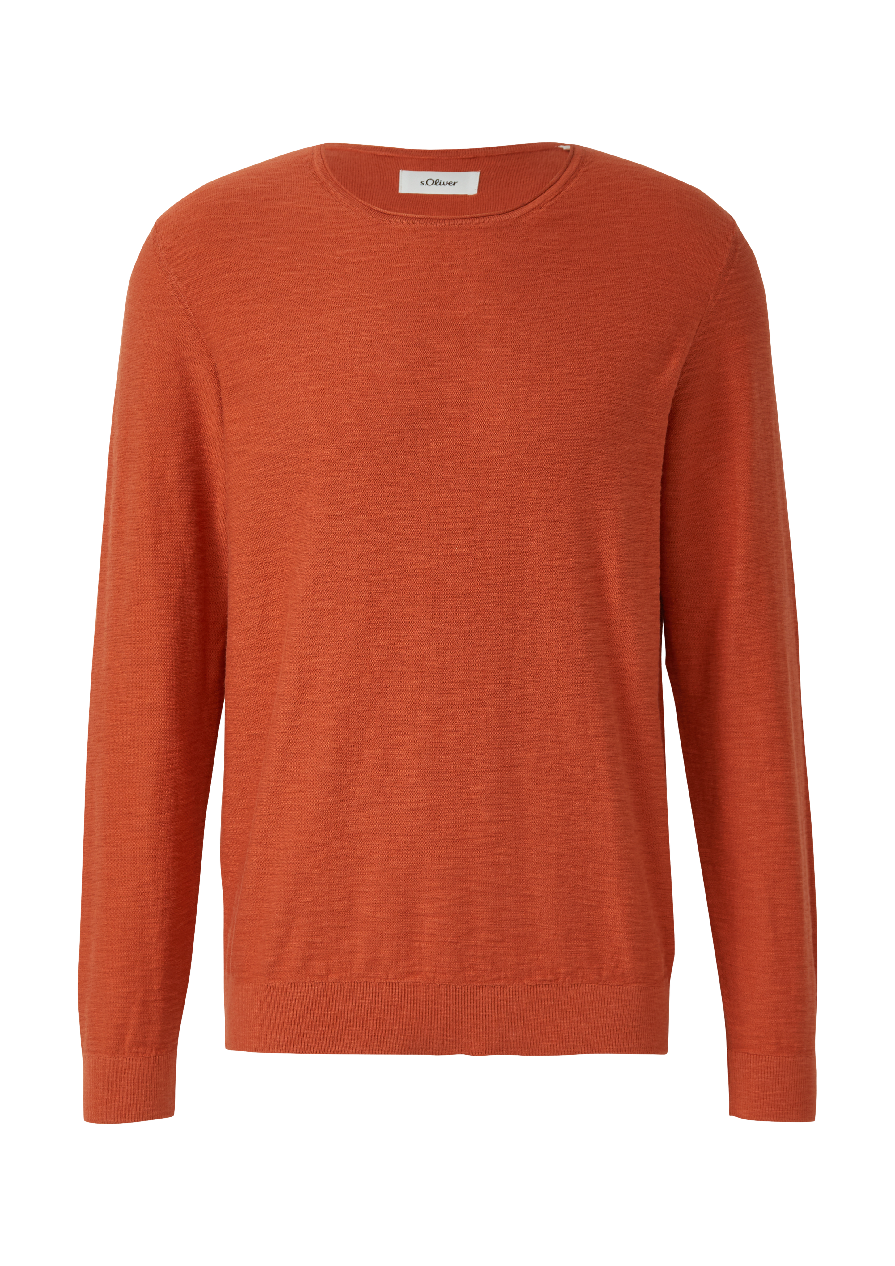 s.Oliver Strickpullover Mit Flammgarnstruktur Und Rollkante