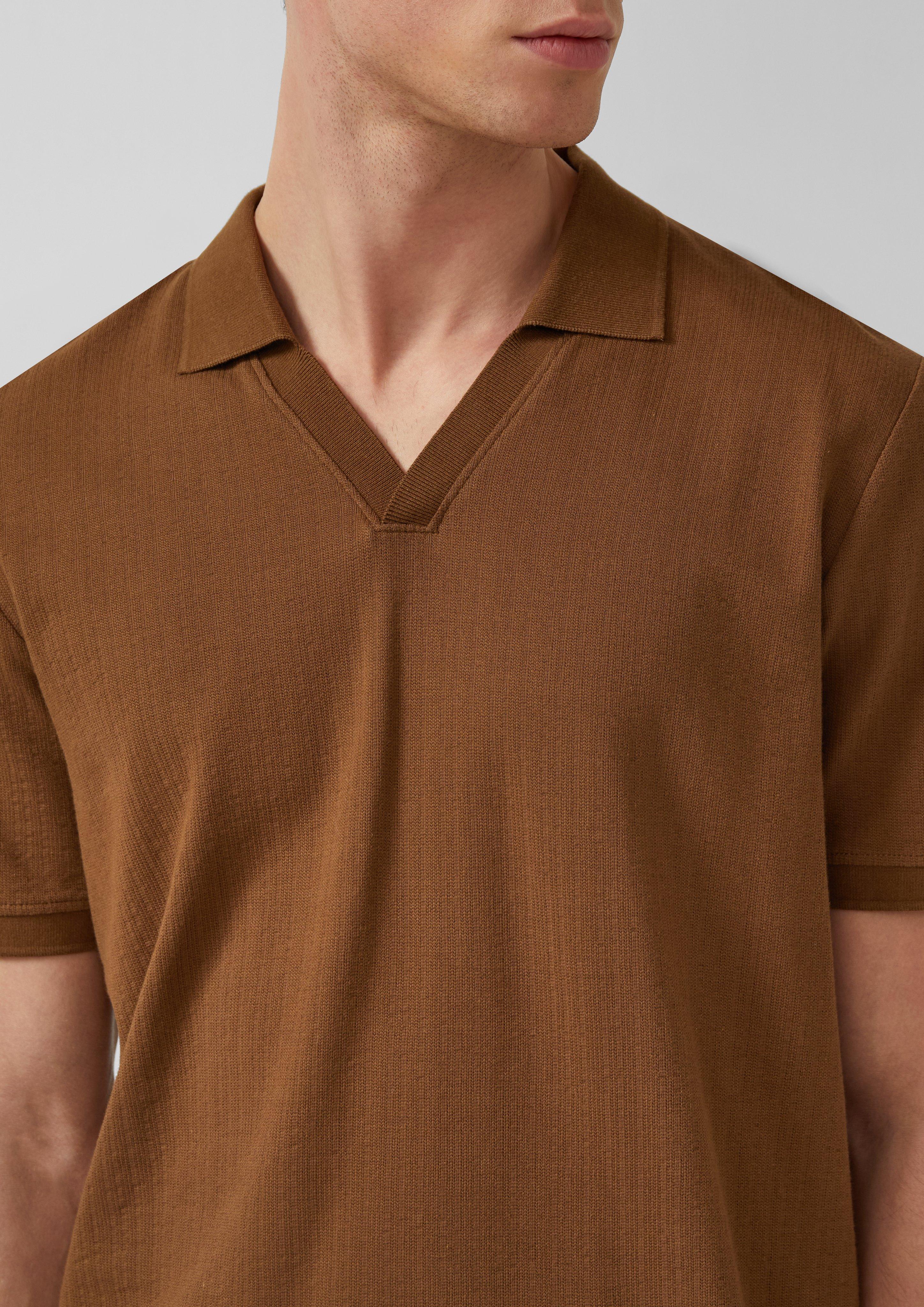 Polo-Shirt aus strukturiertem Baumwolljersey