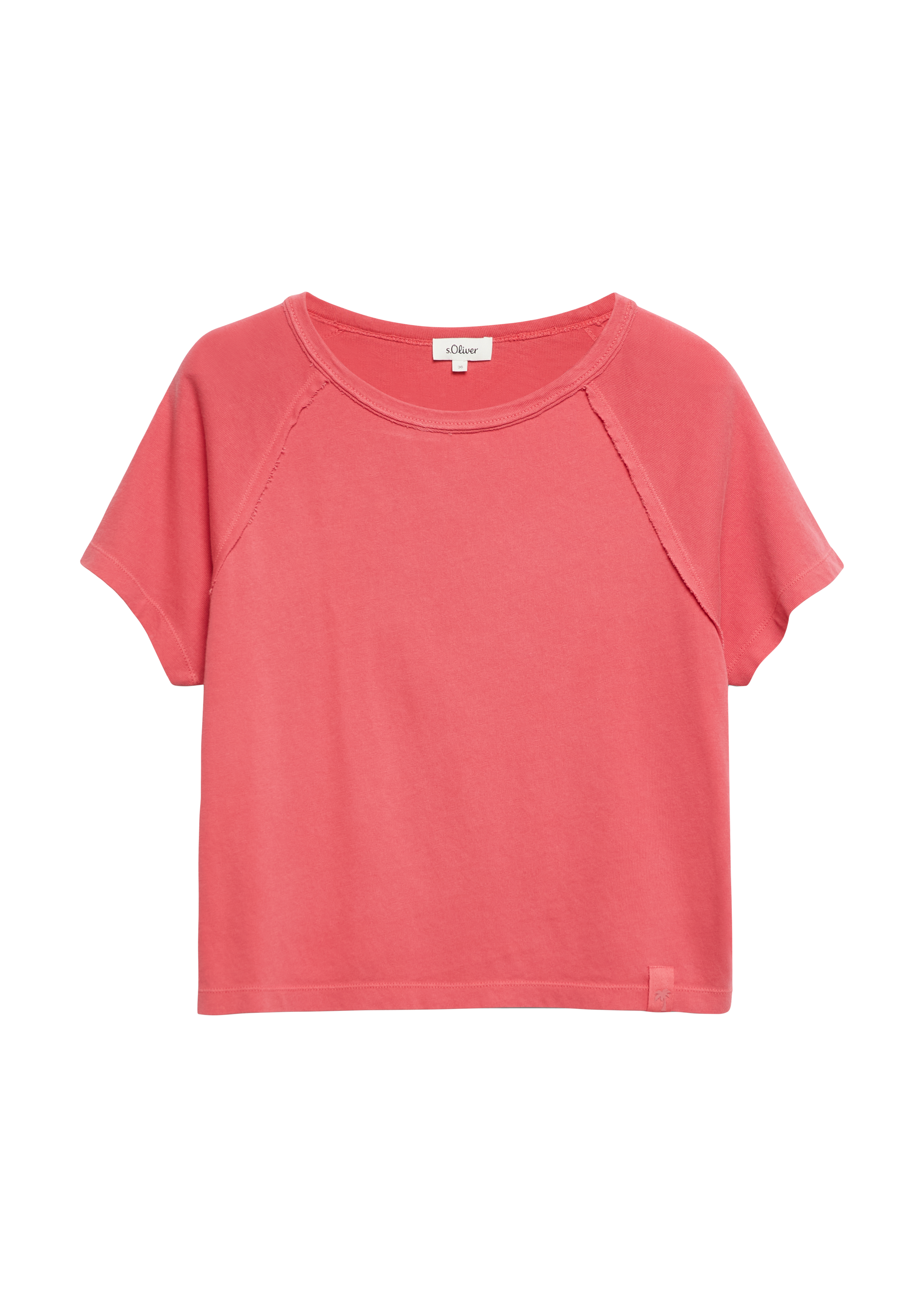 T-Shirt mit Garment Dye und offenen Kanten