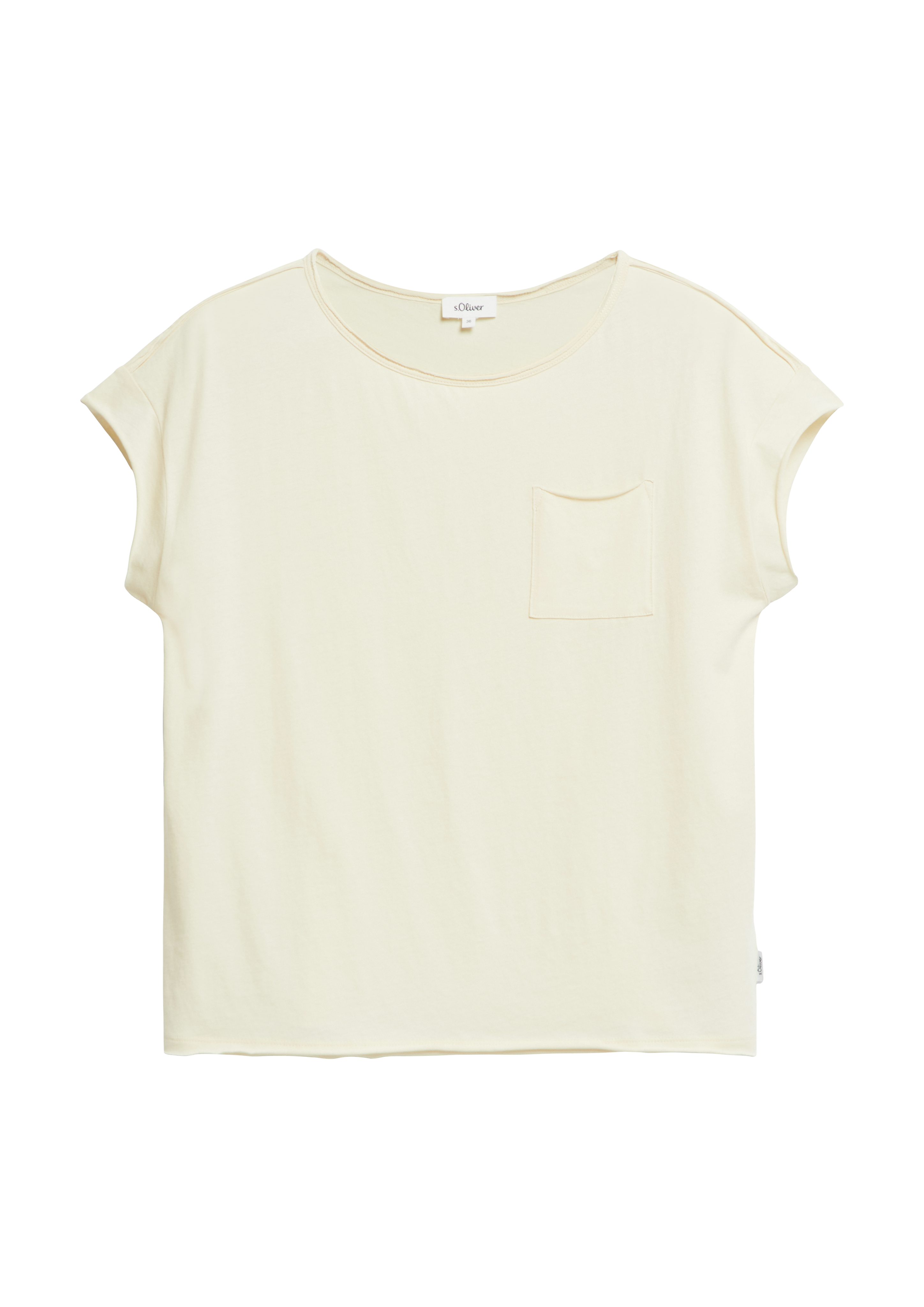 Jersey shirt met open randen en borstzak