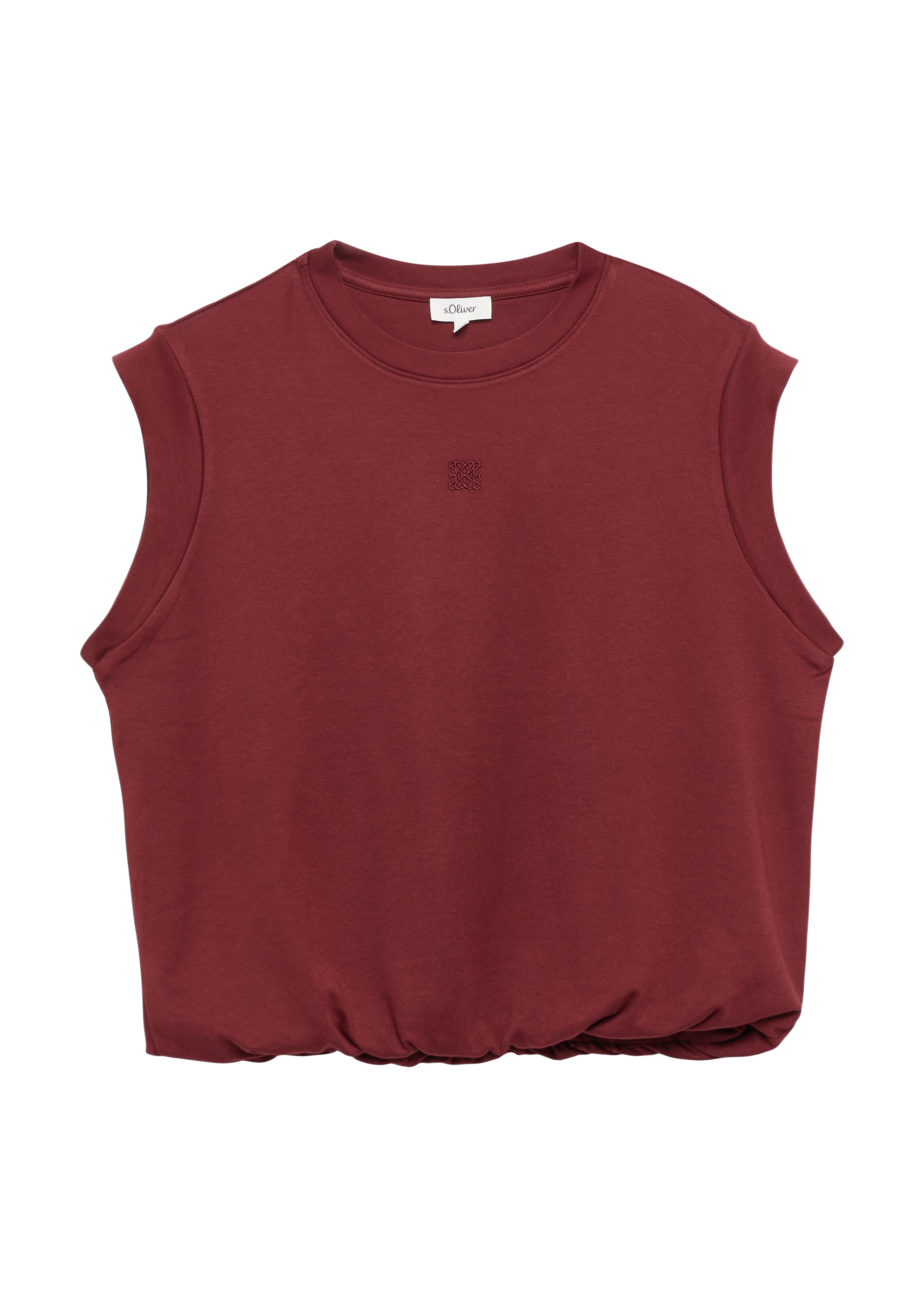 Ärmelloses Shirt aus Interlockjersey mit Ballonsaum