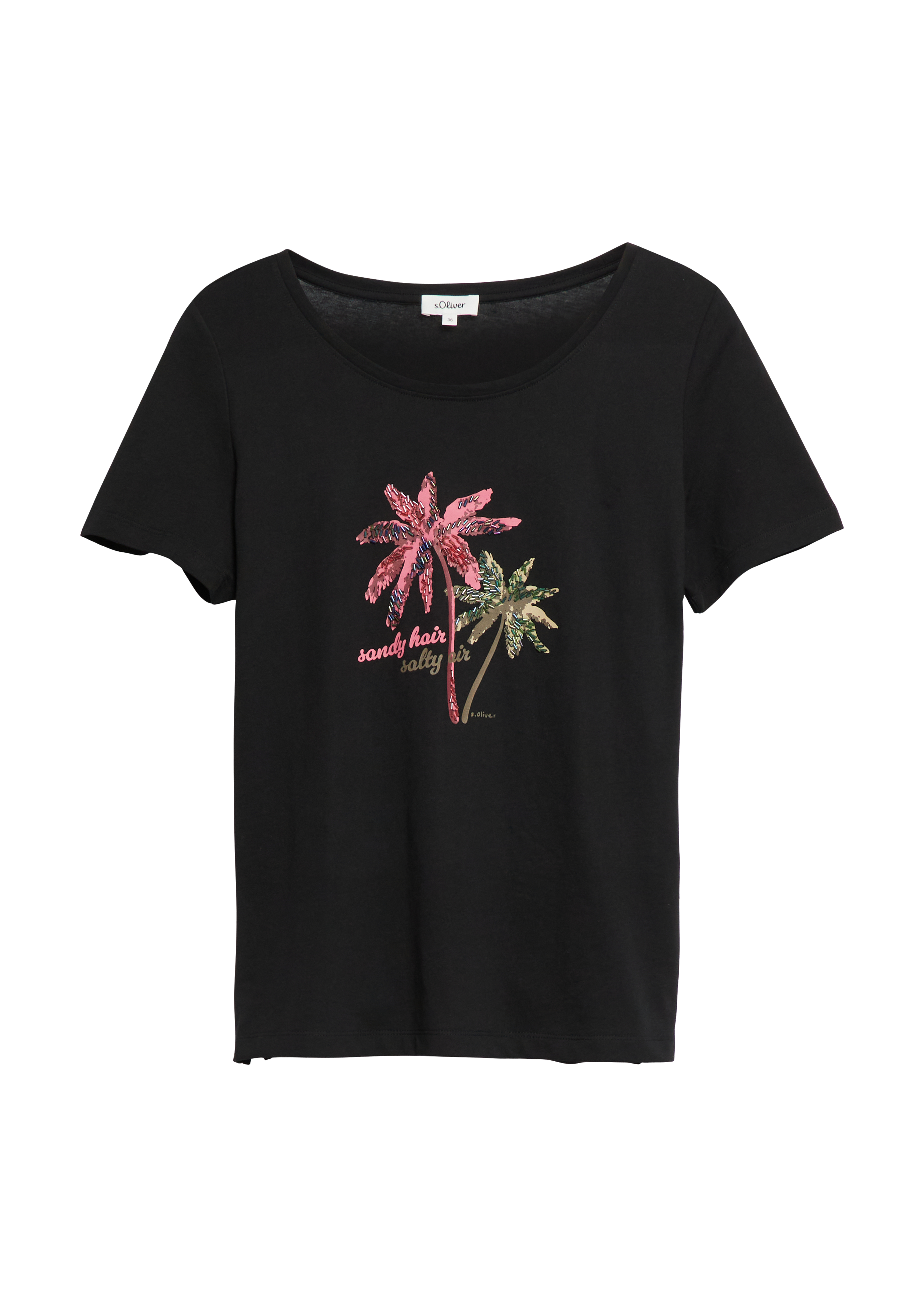 s.Oliver T-Shirt Mit Print Und Schmuckdetails