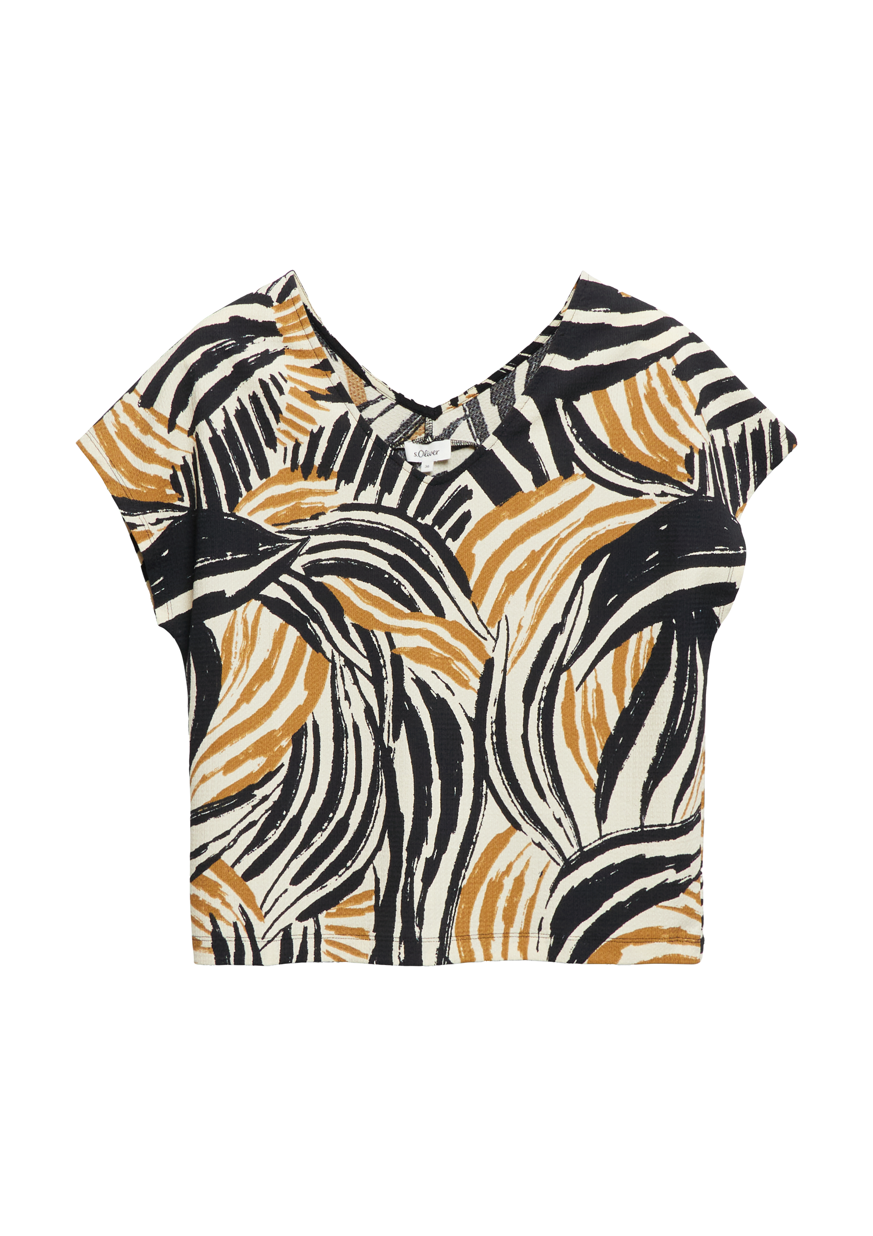 s.Oliver Strukturiertes V-Neck-T-Shirt Im Relaxed Fit