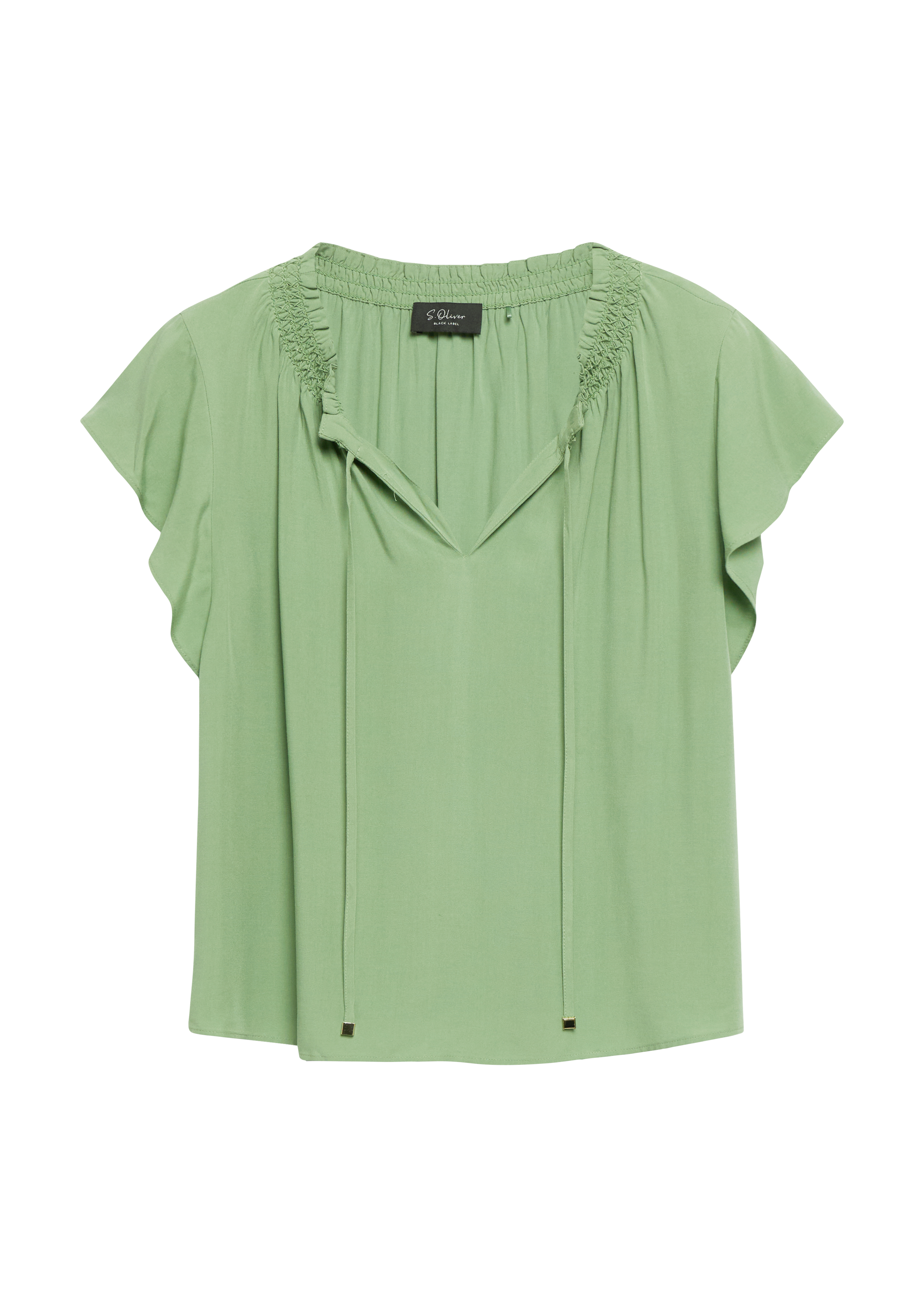 Viscose blouse met smokdetails