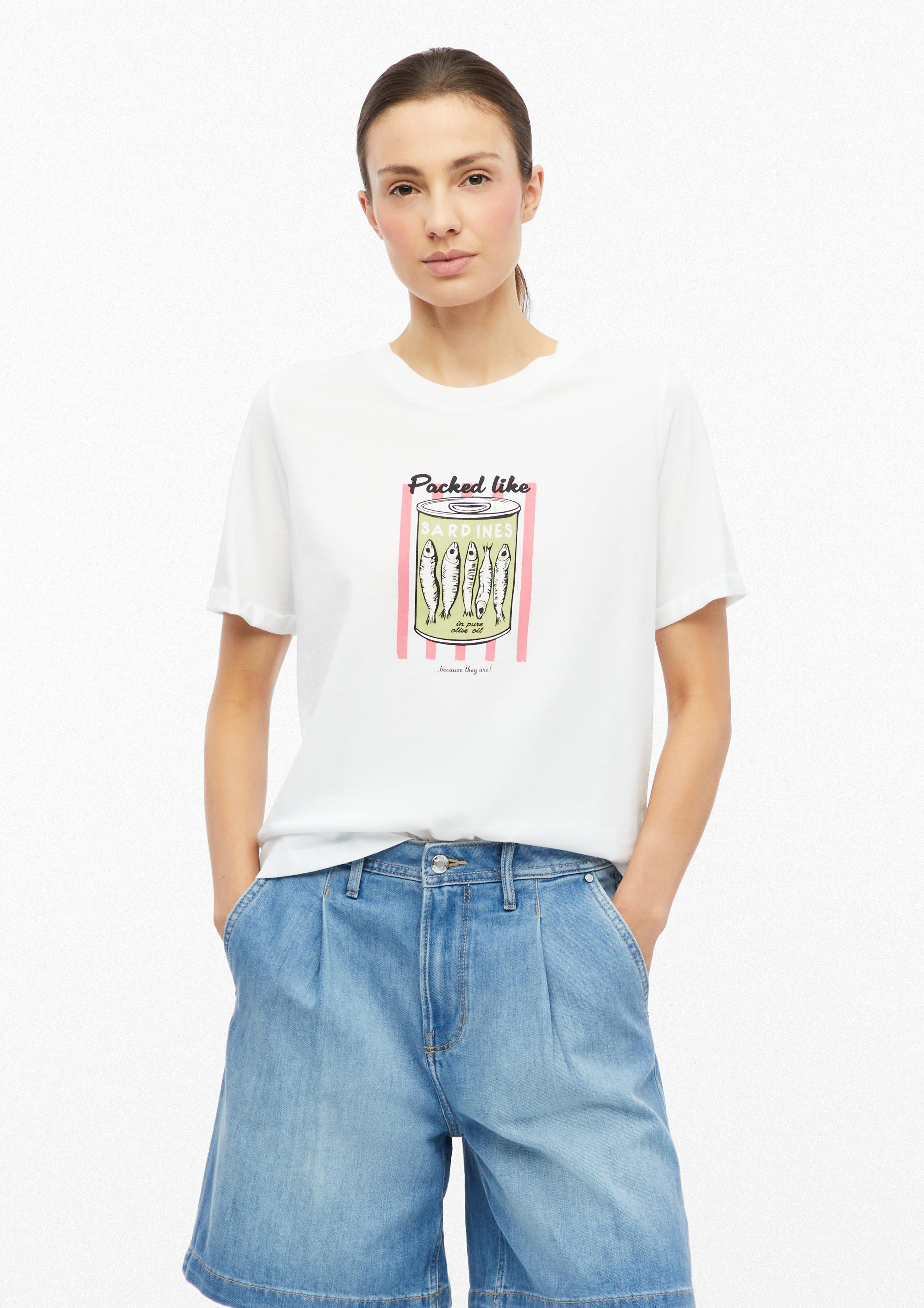 Damen Baumwollshirt mit Front Print in  von s.Oliver