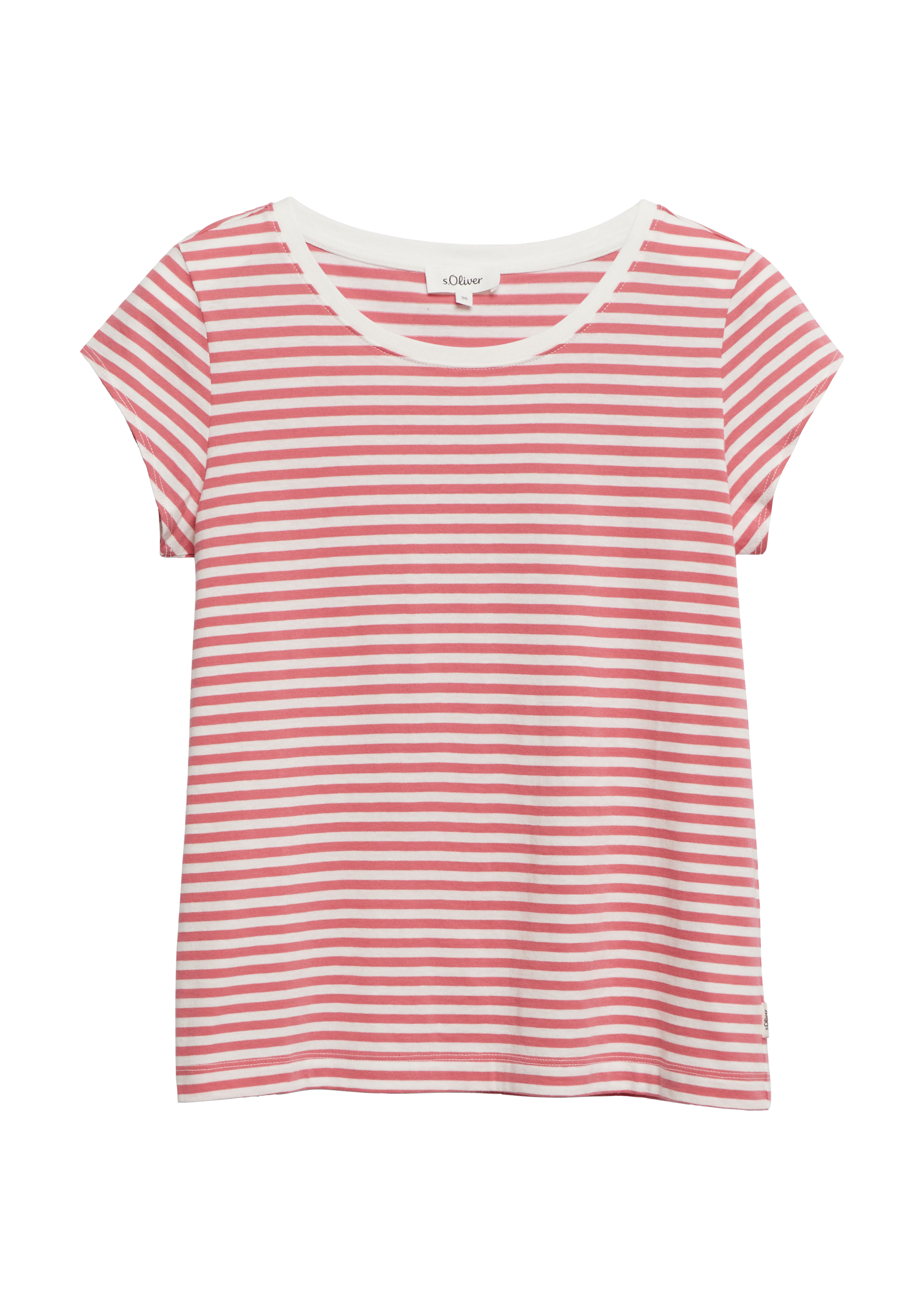 Gestreept katoenen shirt met ronde hals