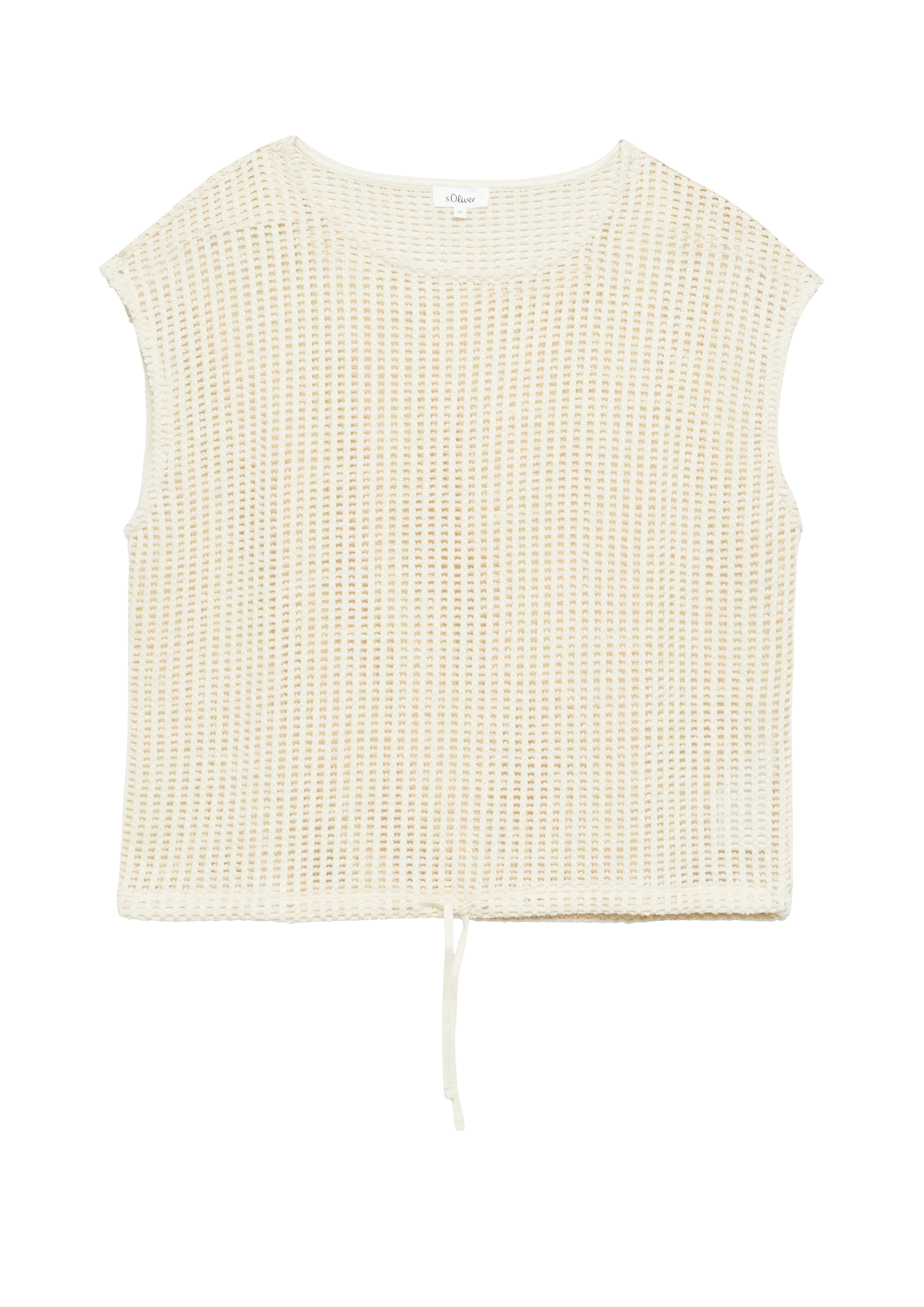 T-Shirt aus Häkelspitze mit verstellbarem Saum
