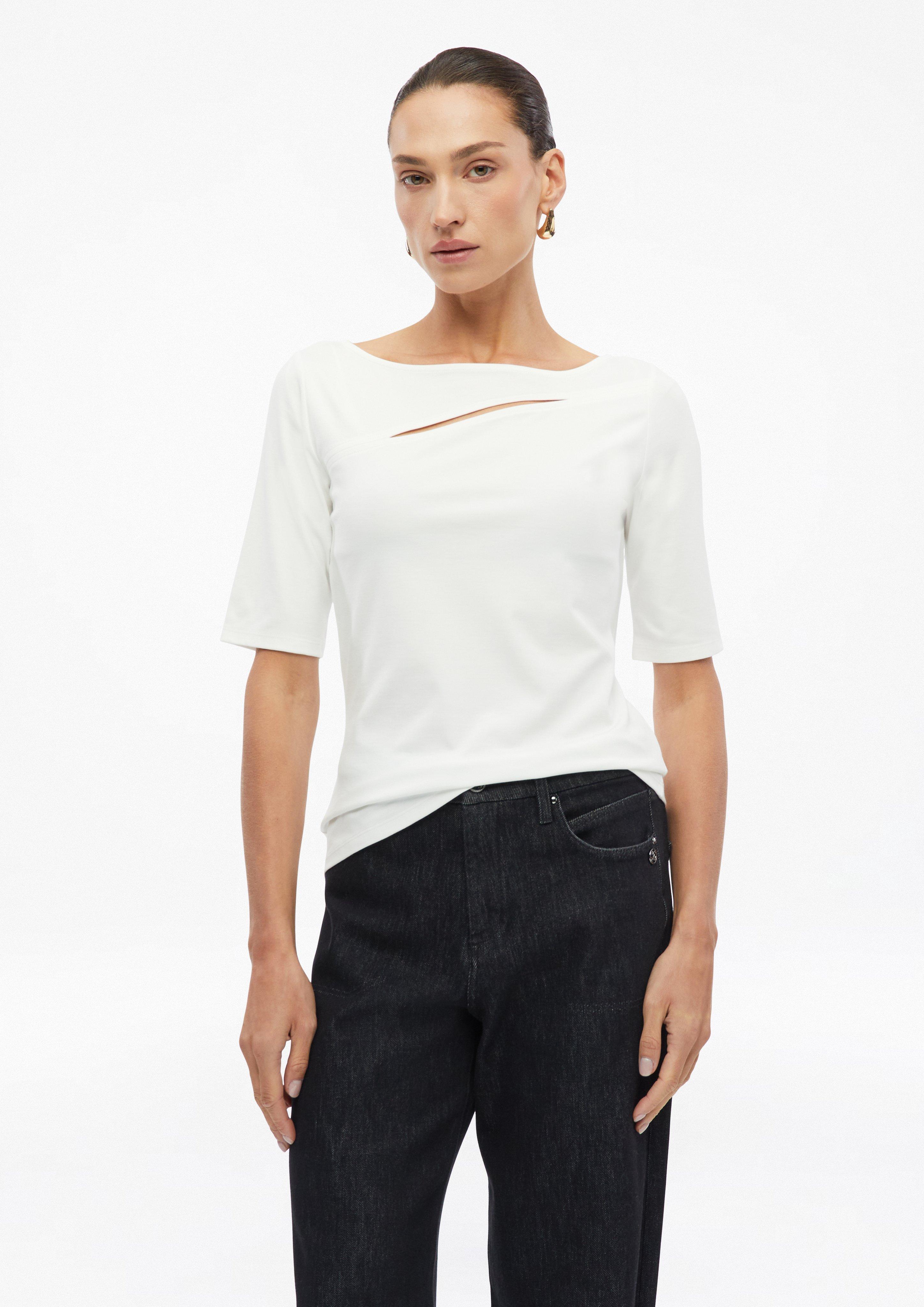 Damen Jersey-T-Shirt im Slim Fit mit Cut-out in  von s.Oliver BLACK LABEL