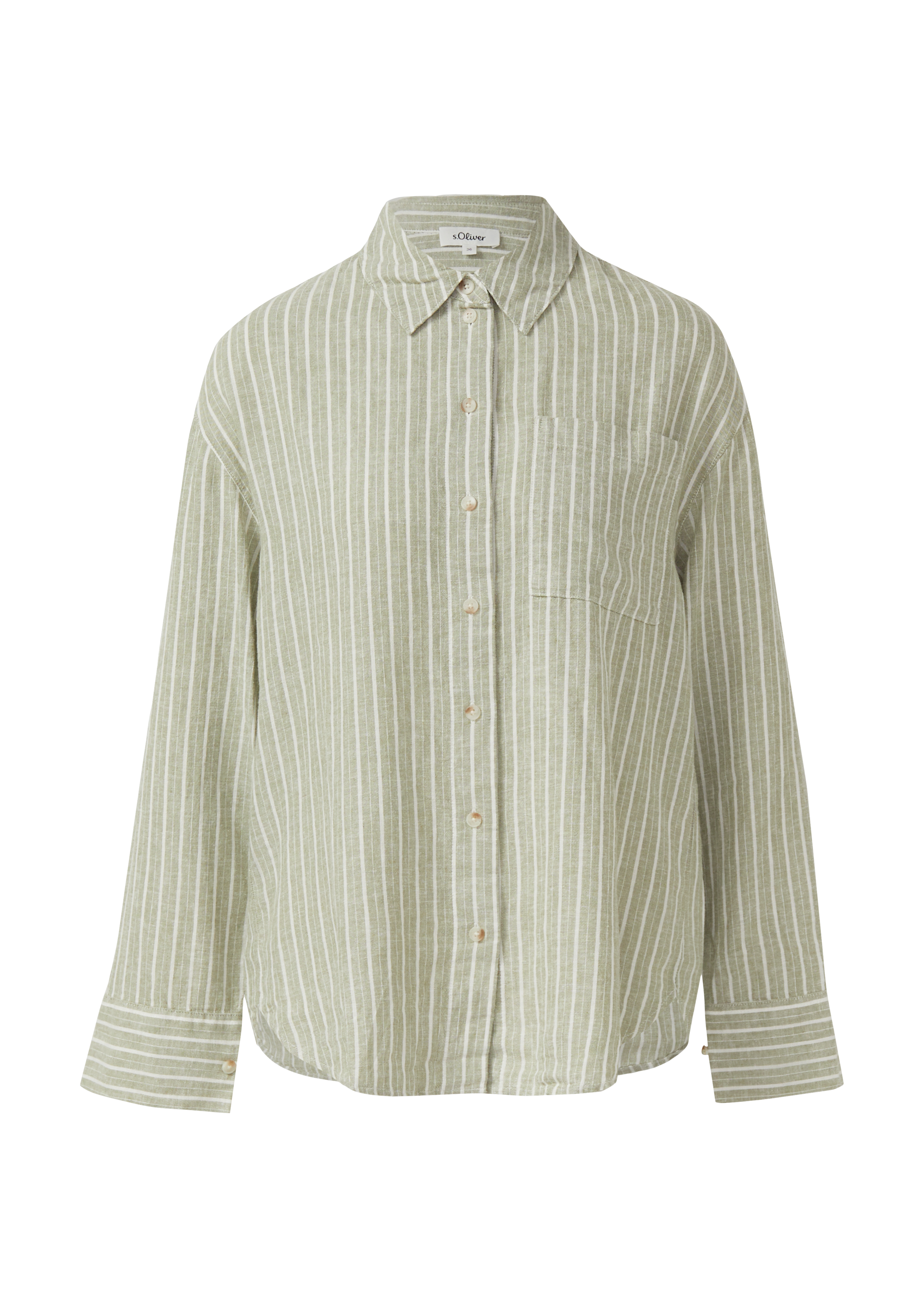 Gestreifte Bluse aus Leinenmix