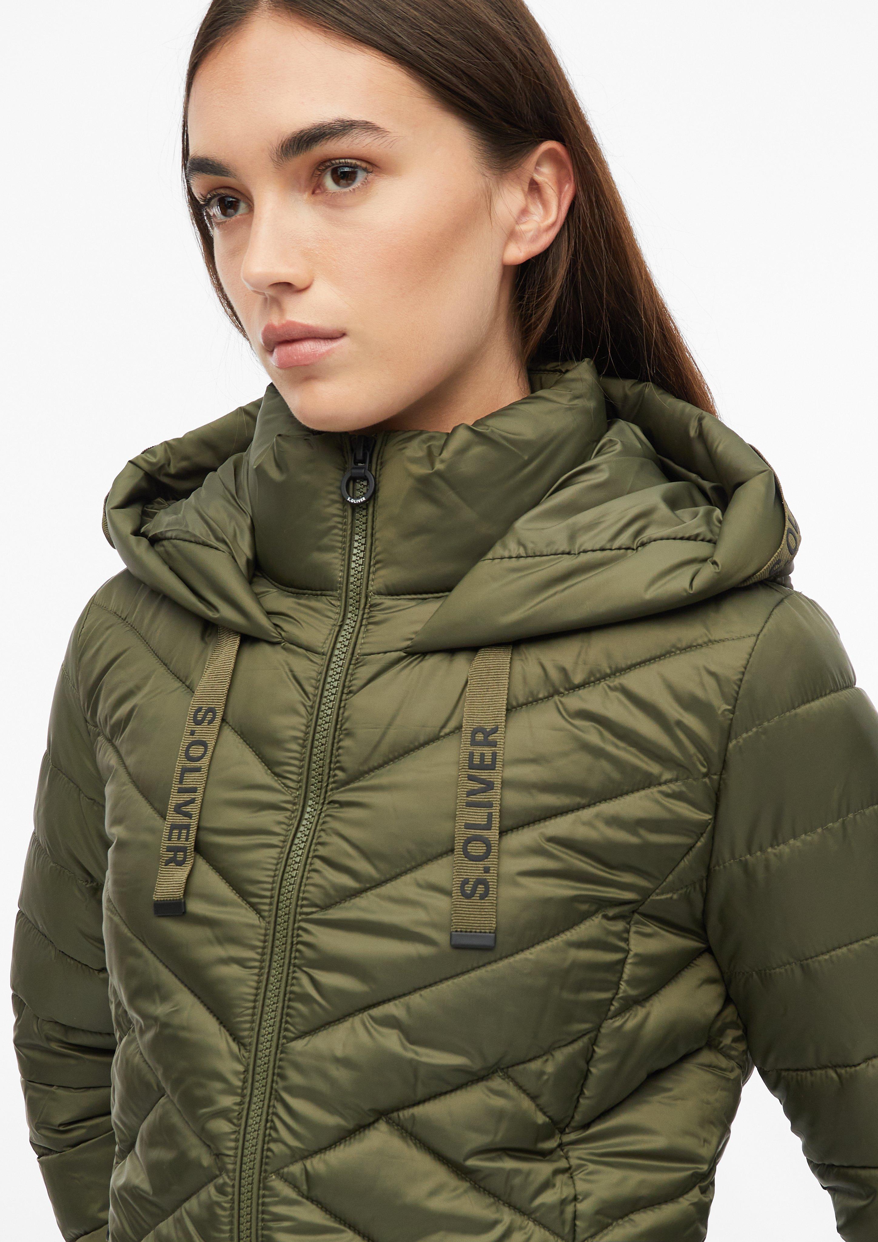 Damen Leichte Steppjacke mit Kapuze in olive von s.Oliver