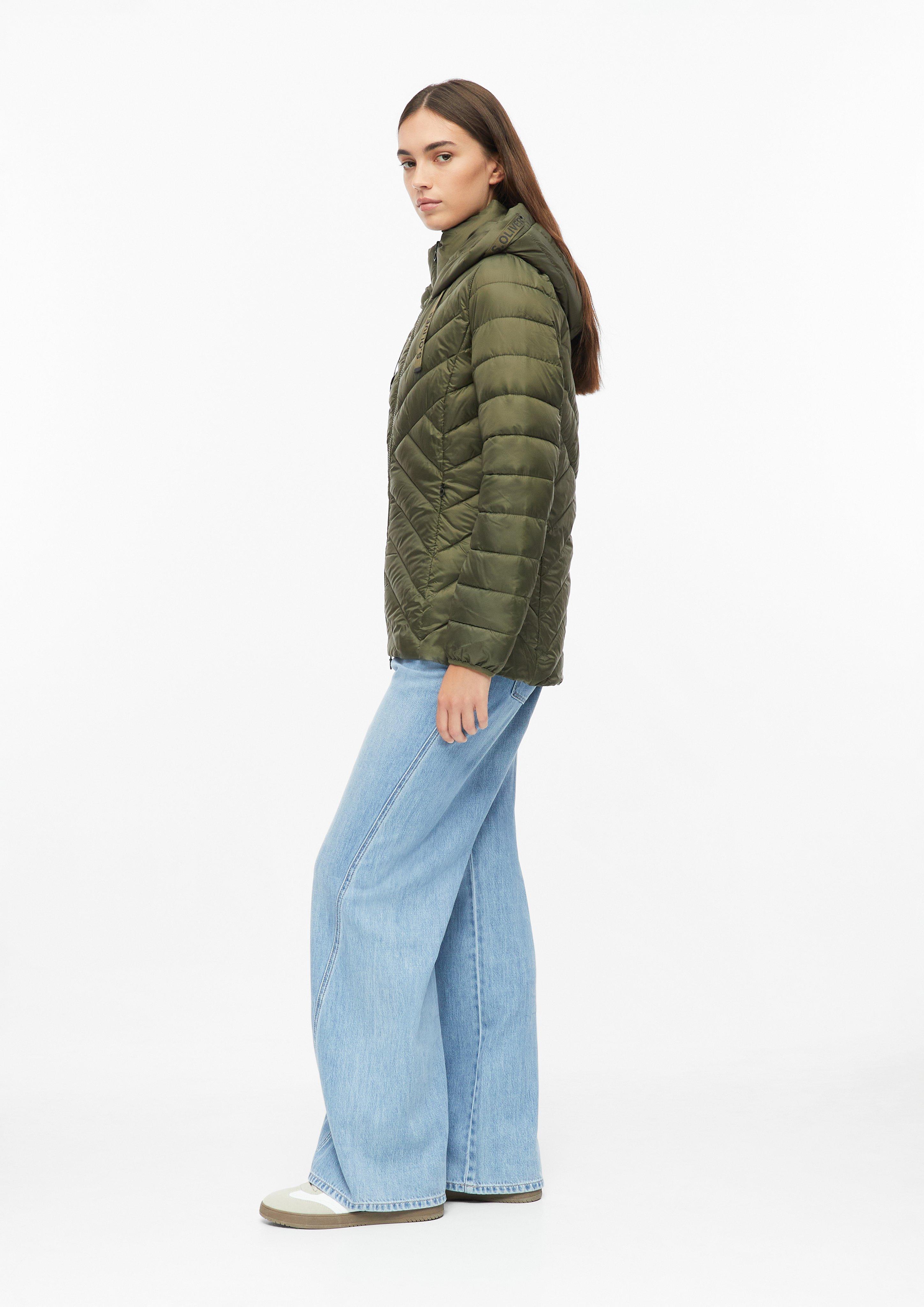 Damen Leichte Steppjacke mit Kapuze in olive von s.Oliver