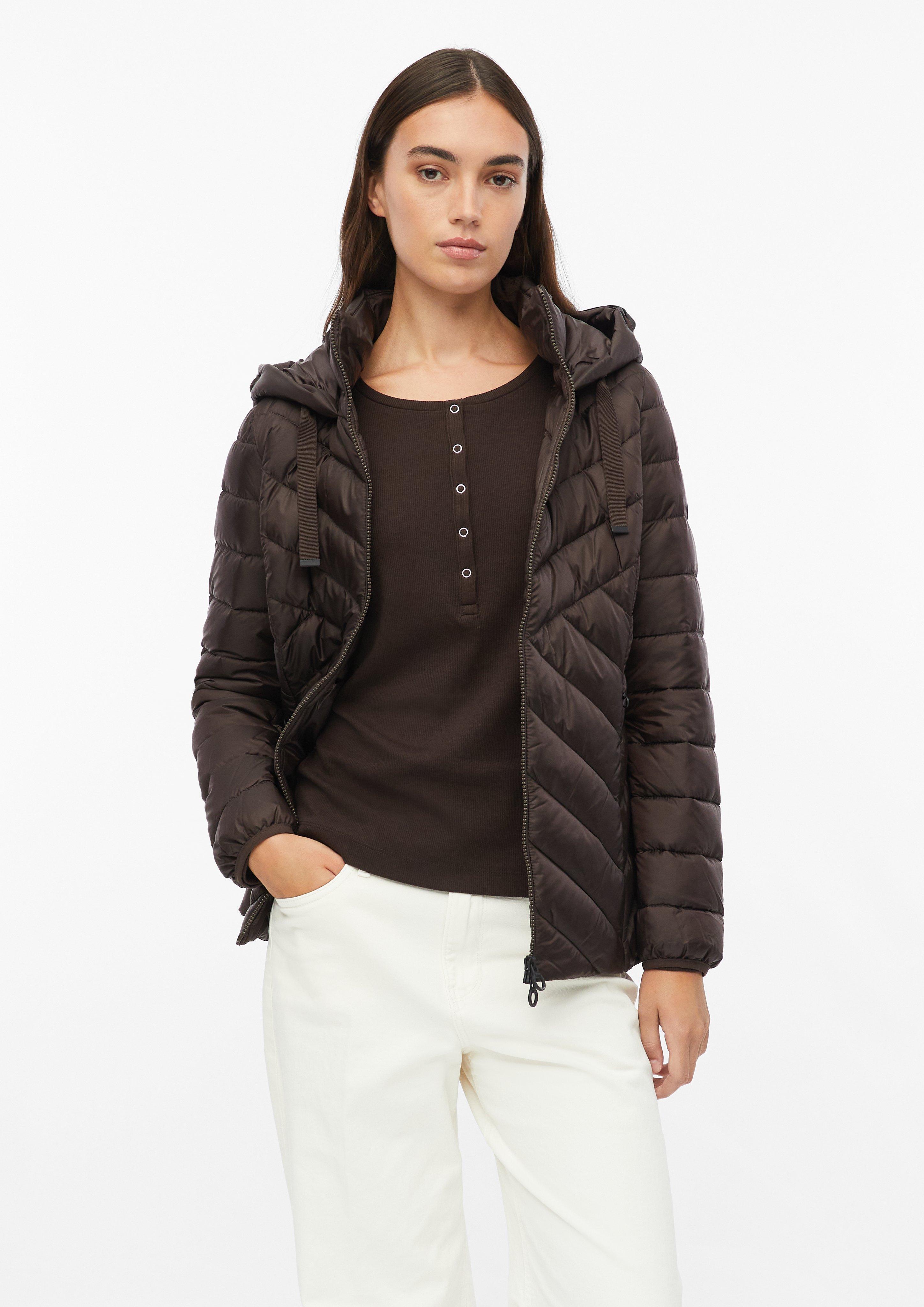 Veste matelassée légère à capuche en marron foncé de s.Oliver