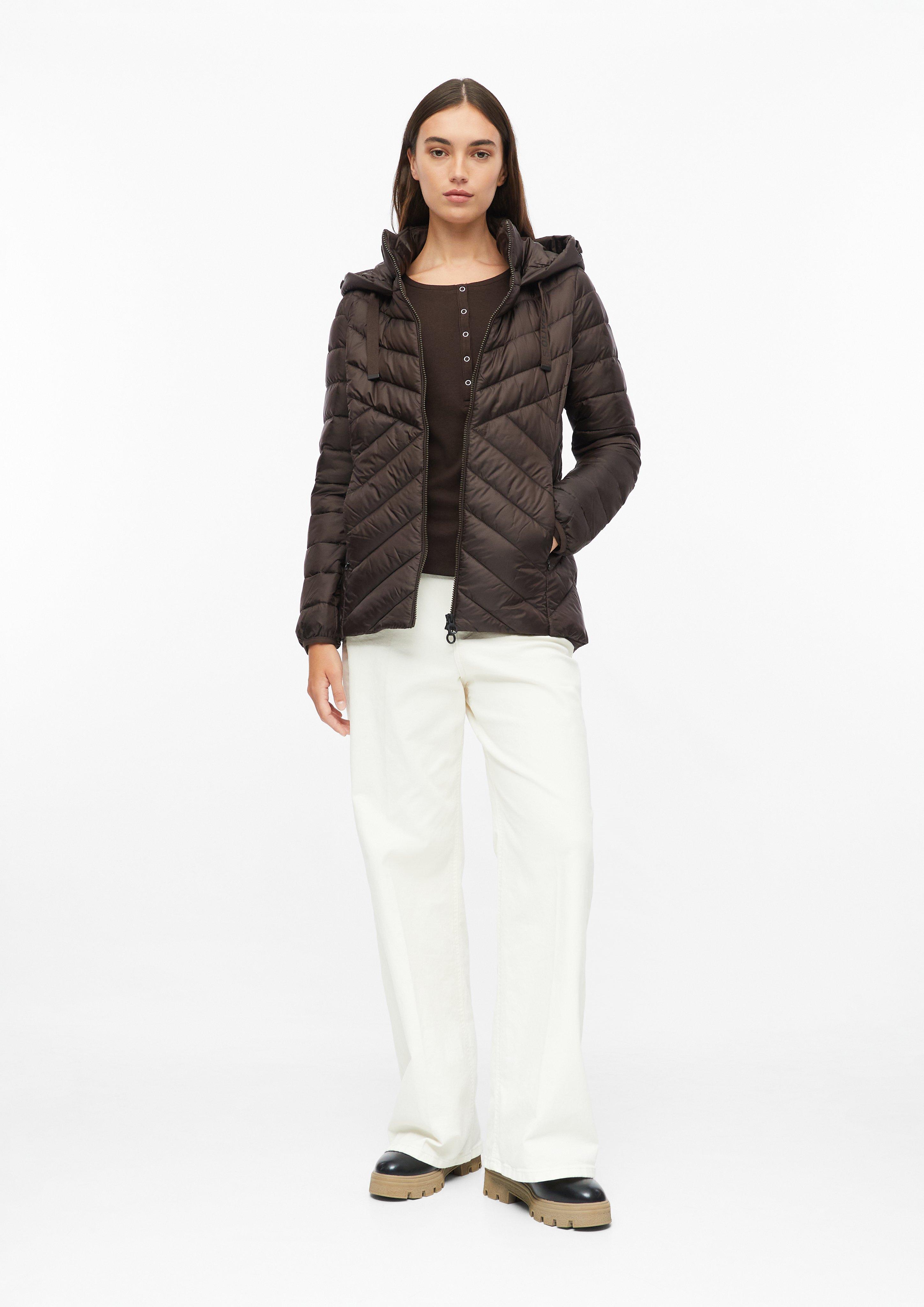 Women Lightweight Quilted Jacket with Hood in brown by s.Oliver