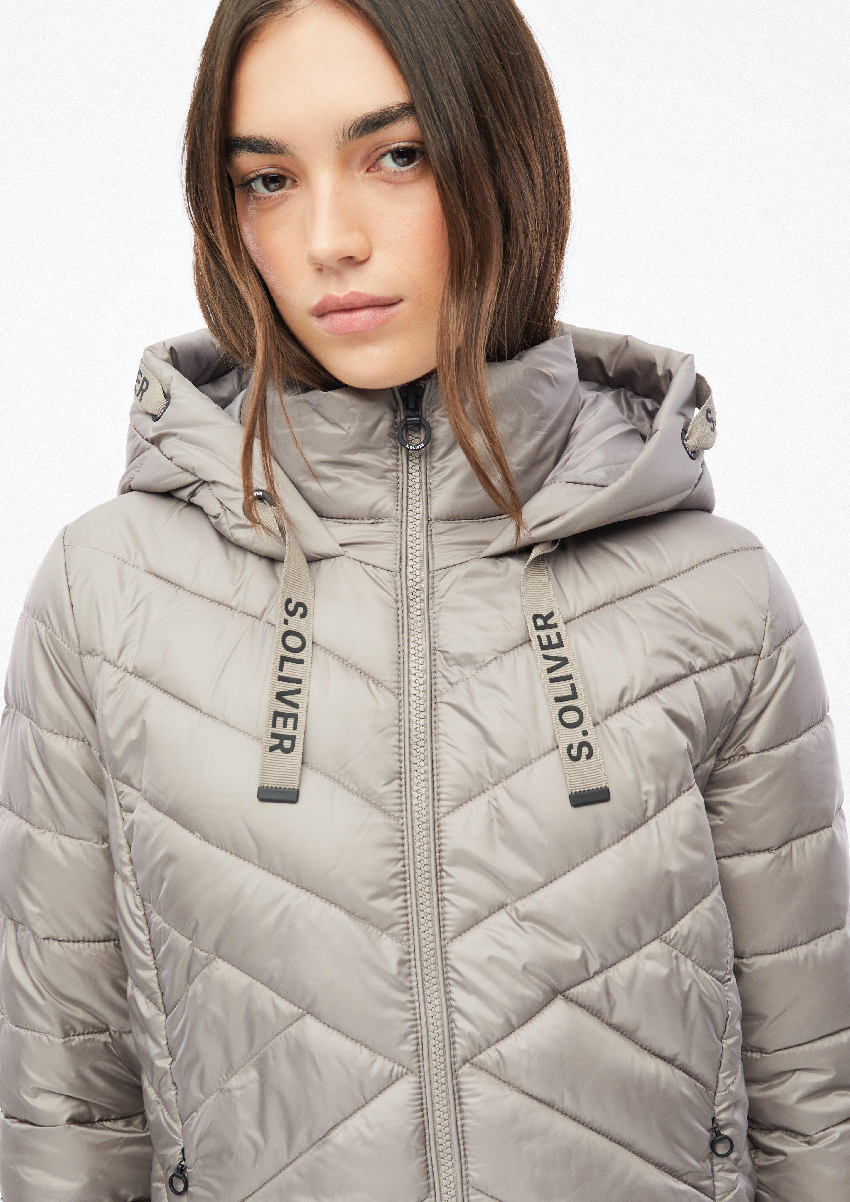 Women Lightweight Quilted Jacket with Hood in beige by s.Oliver