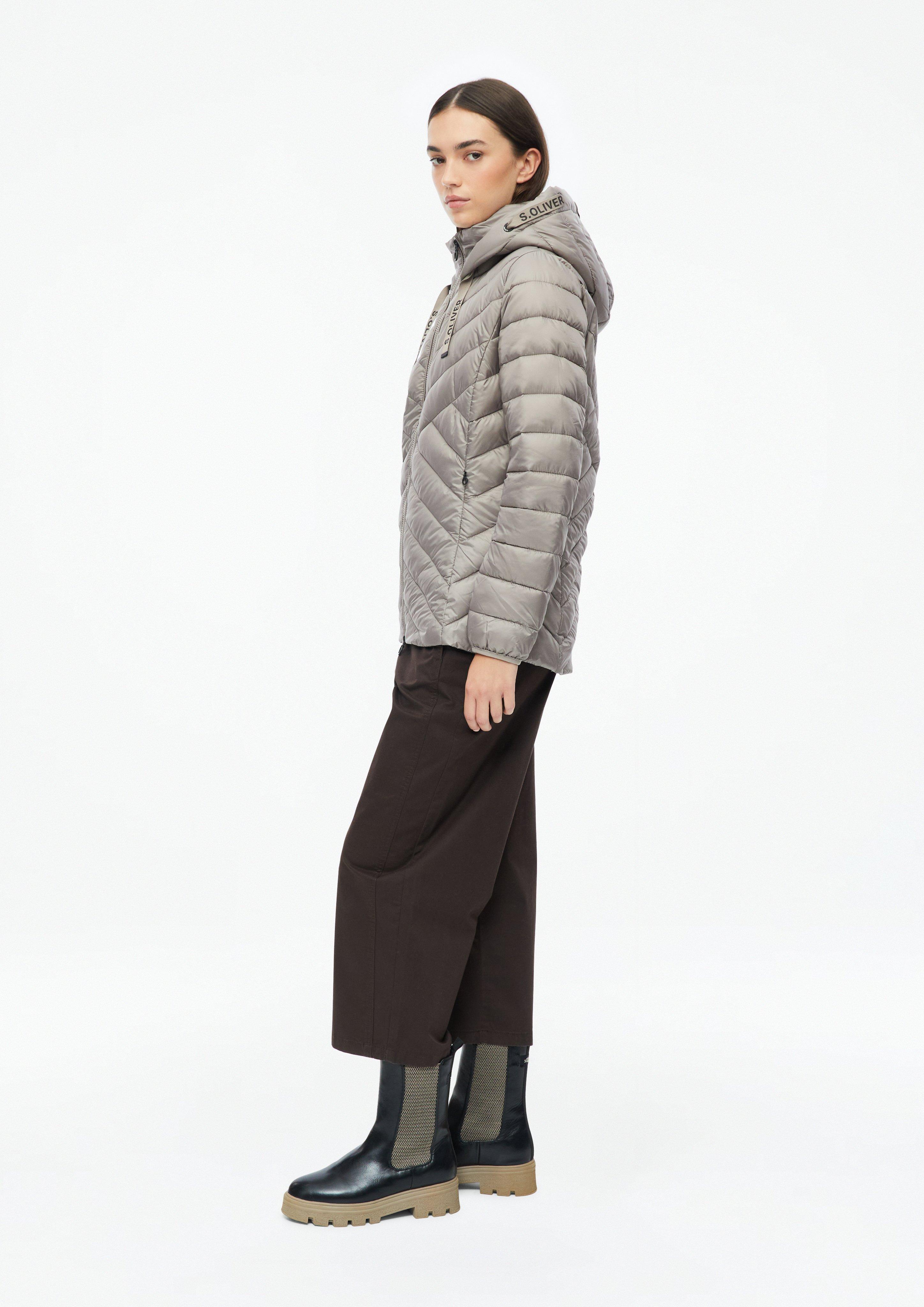 Women Lightweight Quilted Jacket with Hood in beige by s.Oliver