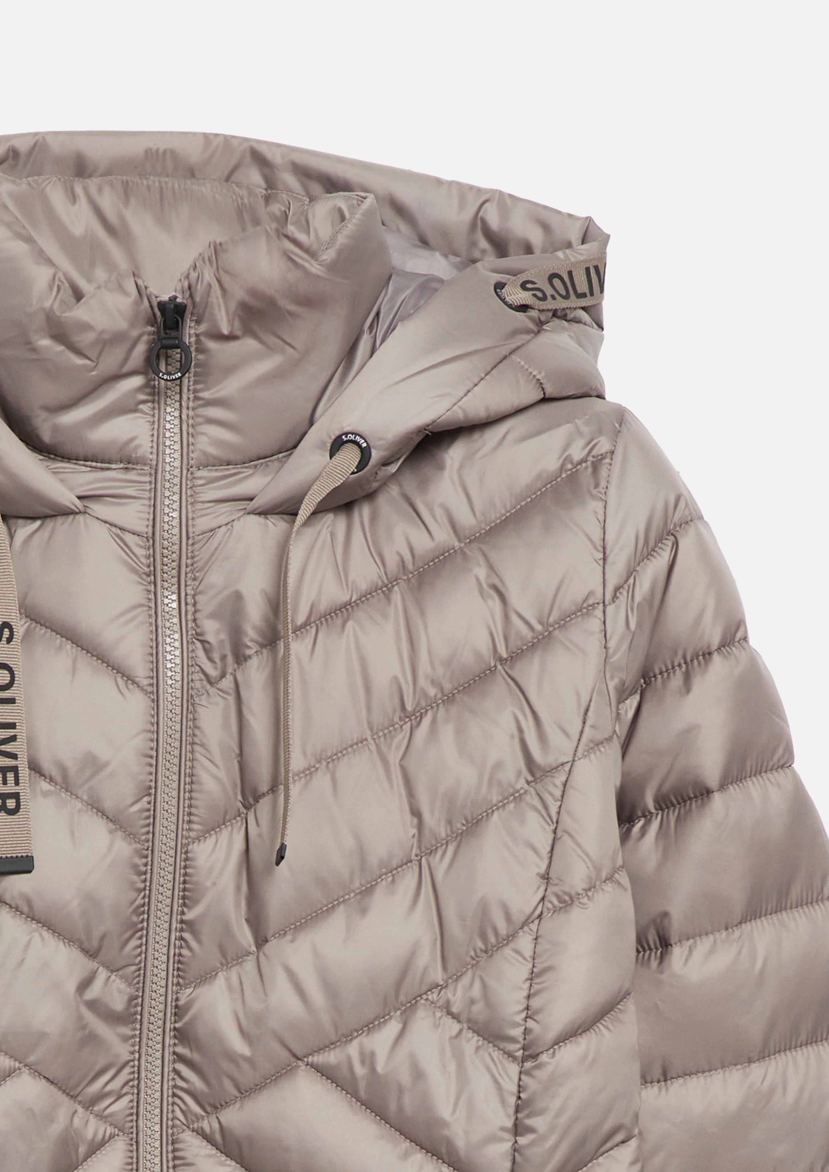 Women Lightweight Quilted Jacket with Hood in beige by s.Oliver