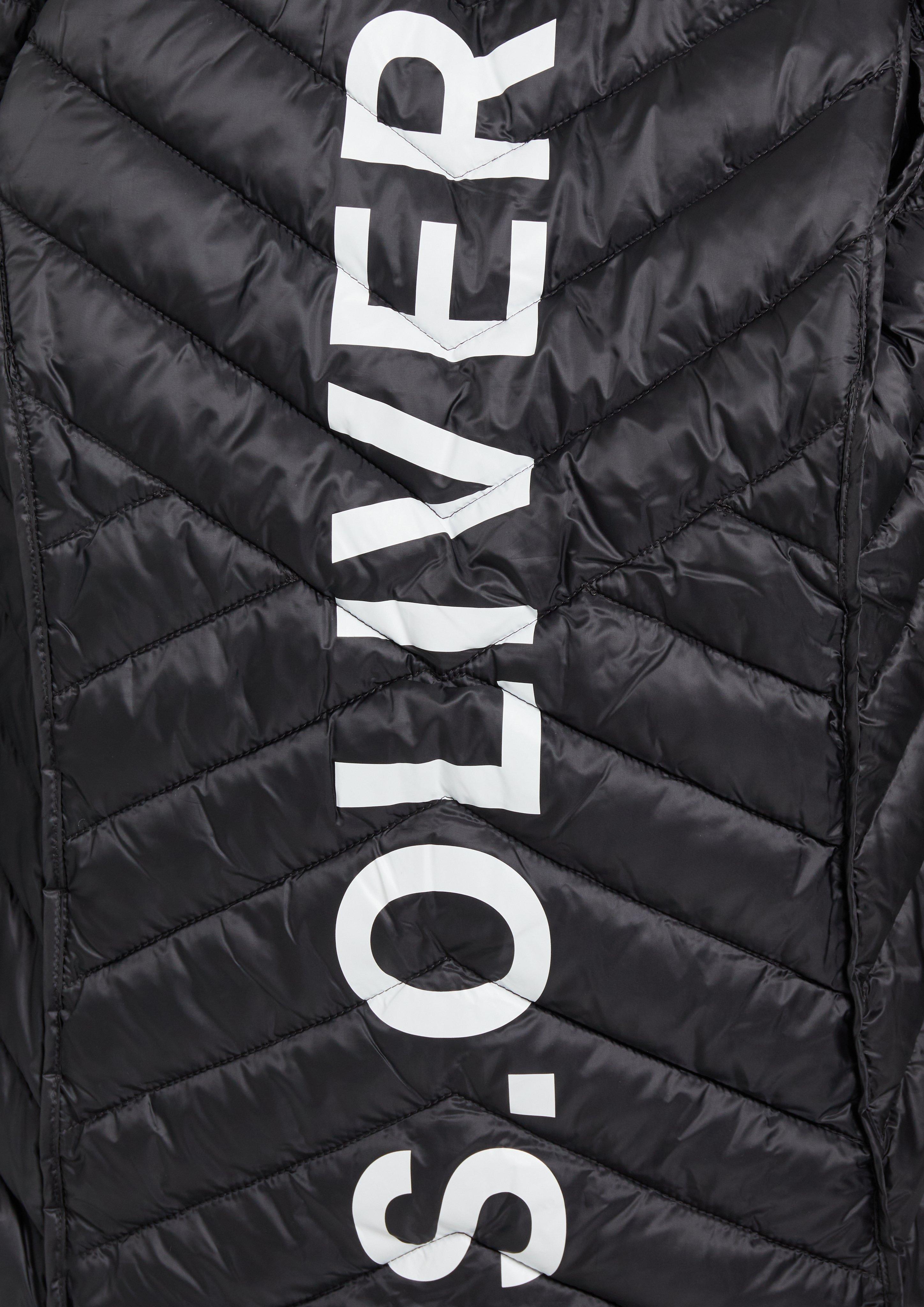 Women Lightweight Quilted Jacket with Hood in black by s.Oliver